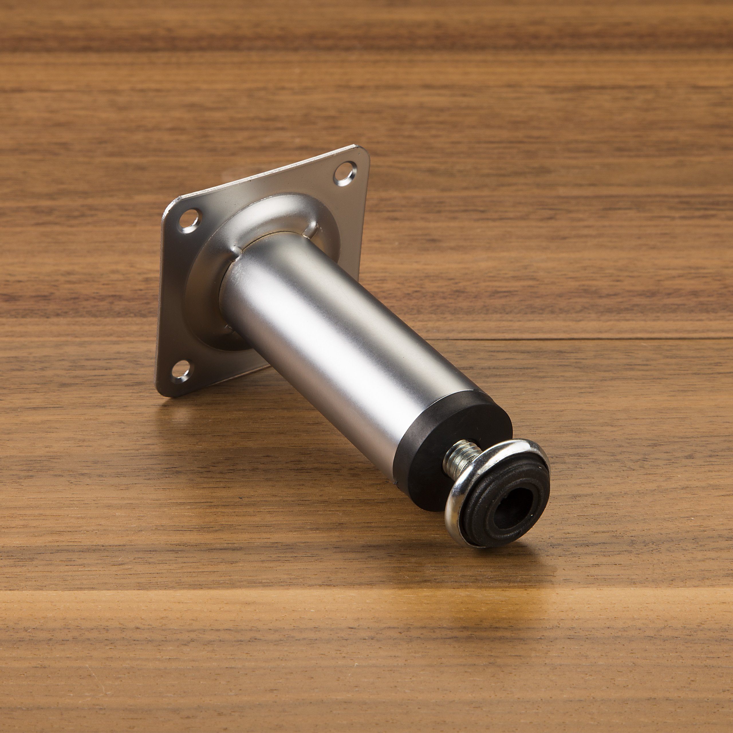 SO-TECH® Möbelfuß Möbelfuß mit Höhenverstellung Ø 30 mm Höhe: 100-150 mm, Höhe 100 mm, Chrom matt mit Bodengleiter