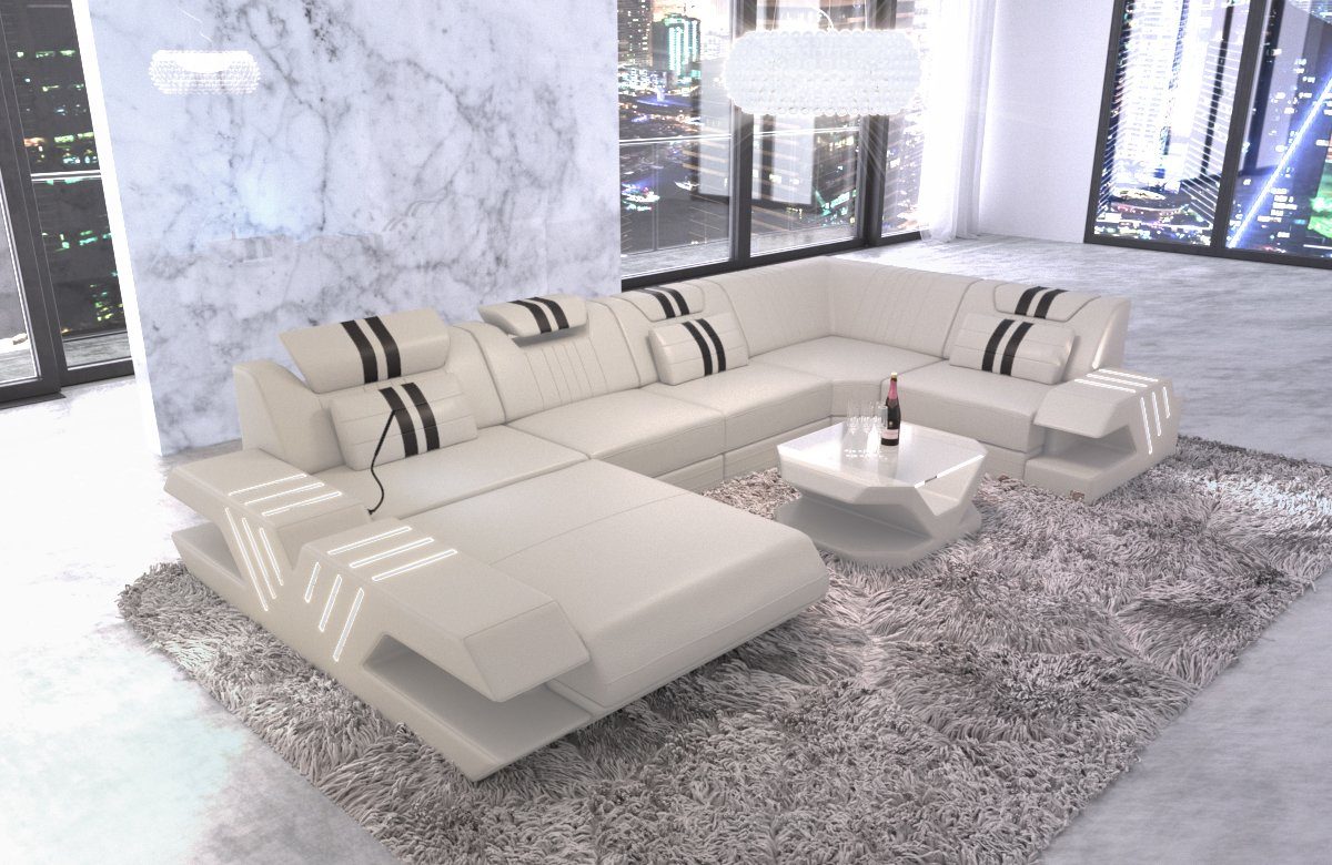 Sofa Dreams Wohnlandschaft Ledercouch Sofa Leder Venedig U Form Ledersofa, günstig online kaufen