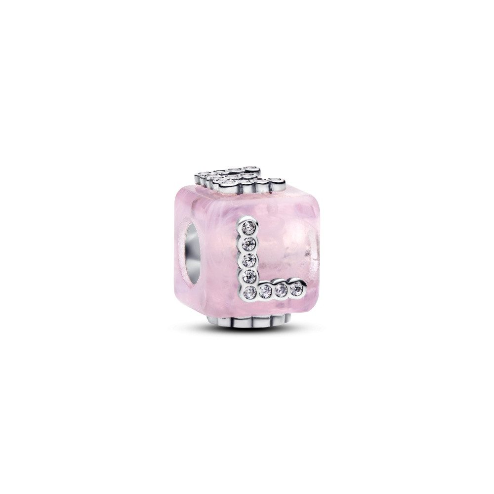 Pandora Charm-Einhänger Pandora Moments Liebeswürfel Charm aus rosa Muranoglas 794433C01 (1-tlg)
