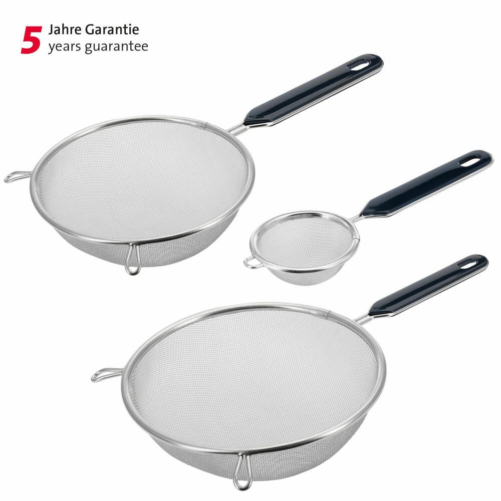 WESTMARK Passiersieb Set 3tlg., Teesieb ø 7 cm + Haushaltssiebe ø 16 cm u. 20 cm, Tradition, ABS, Edelstahl