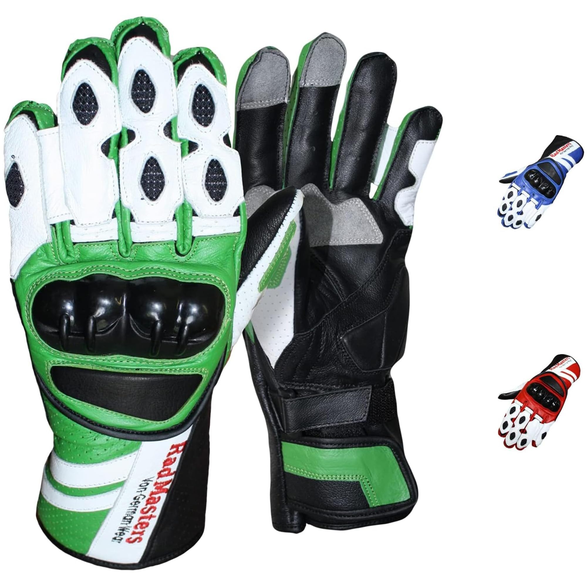 German Wear Motorradhandschuhe GW409G Lederhandschuhe Перчатки aus Kalbsleder mit Protektoren