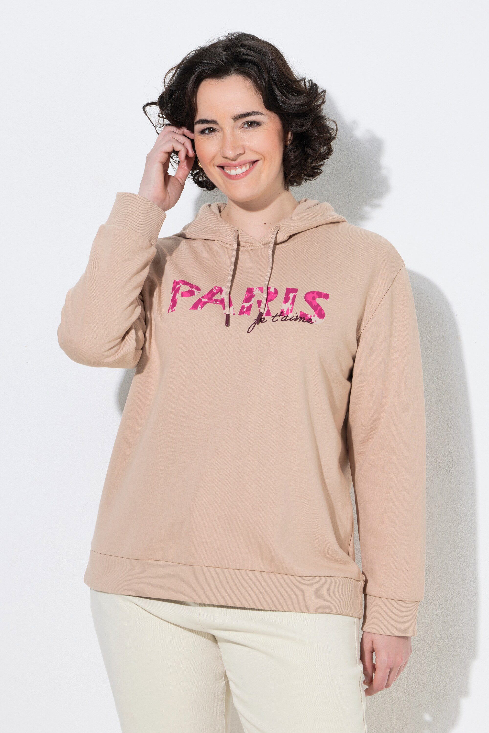Ulla Popken Sweatshirt Hoodie Paris Kapuze Langarm