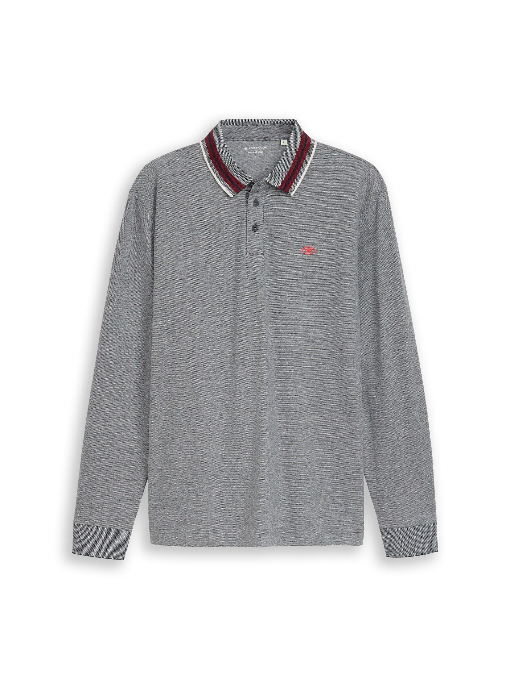 TOM TAILOR Langarm-Poloshirt Poloshirts (im Einserpack) Langarm Piqué Poloshirt mit Logo-Print
