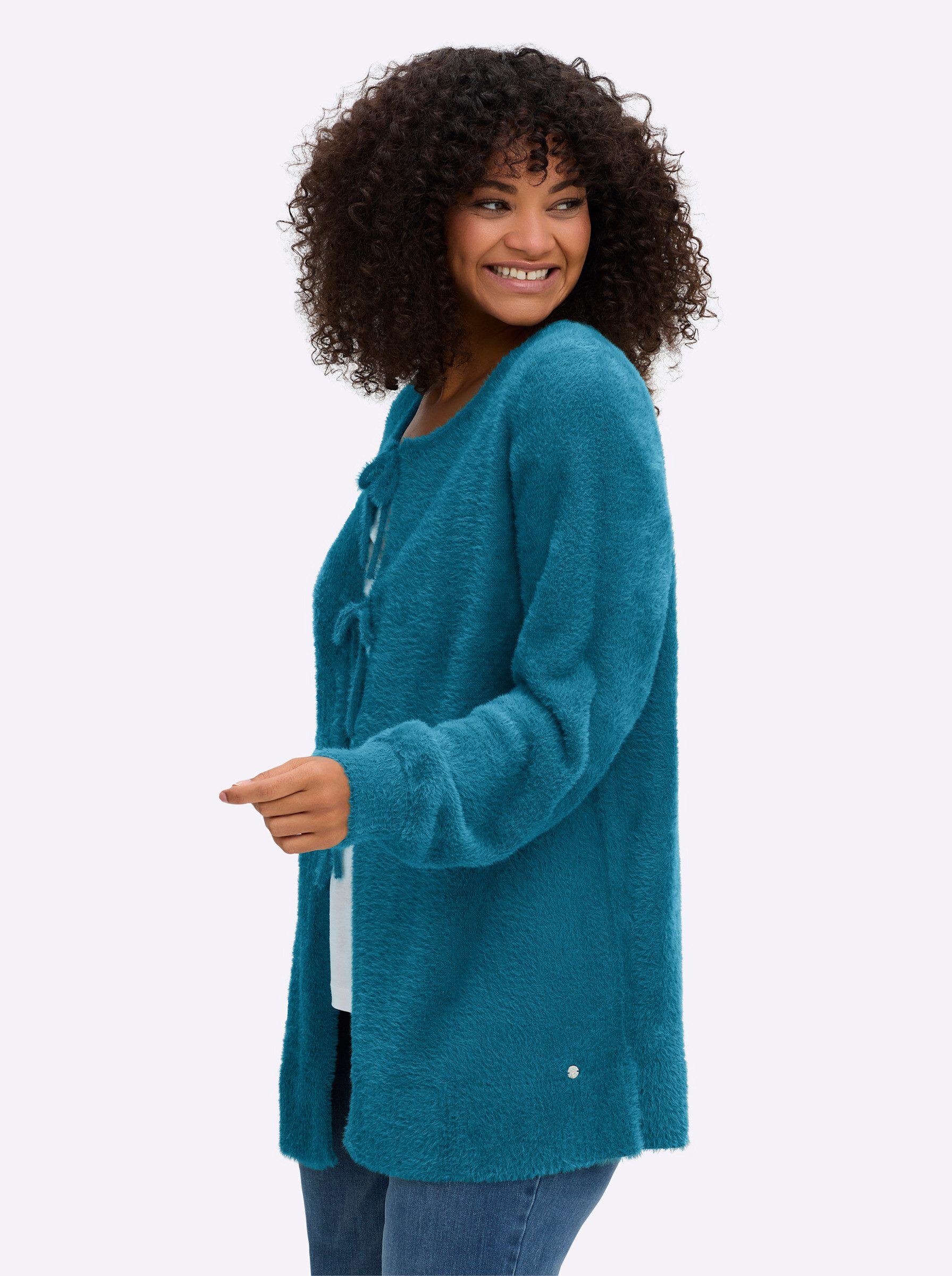 Sheego Strickpullover Strickjacke Langarm Jersey