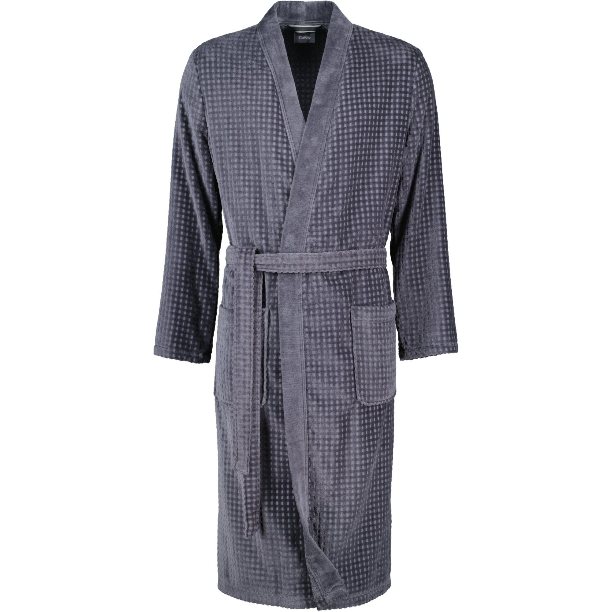 Cawö Herrenbademantel 3714 Kimono Velours, Kimono, 100% Baumwolle