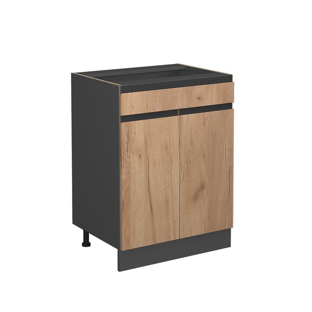 Vicco Unterschrank R-Line Goldkraft Eiche/Anthrazit 60cm günstig online kaufen
