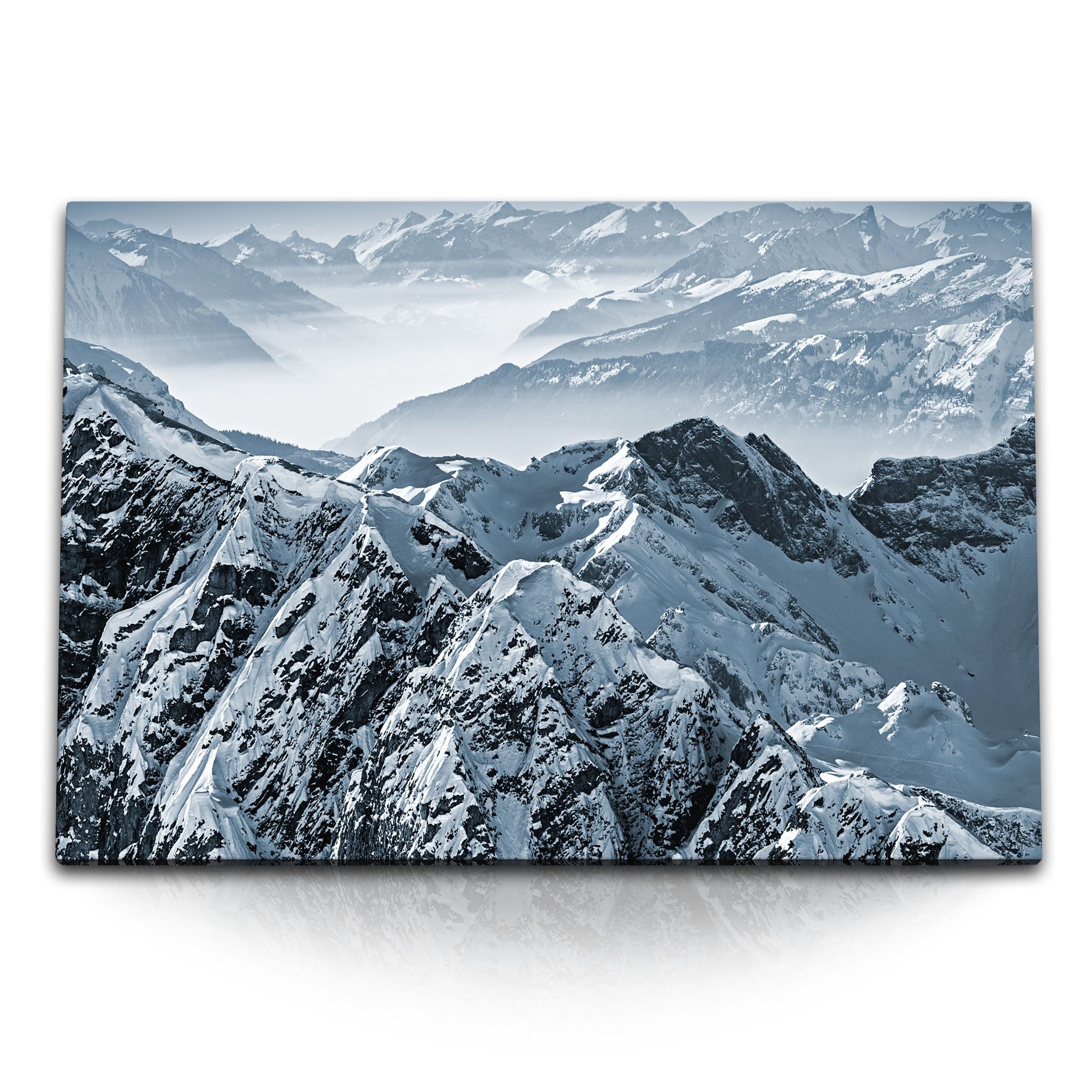 Leinwandbild 120x80cm Wandbild auf Leinwand Schweizer Alpen Berge Schneegipfel Berg