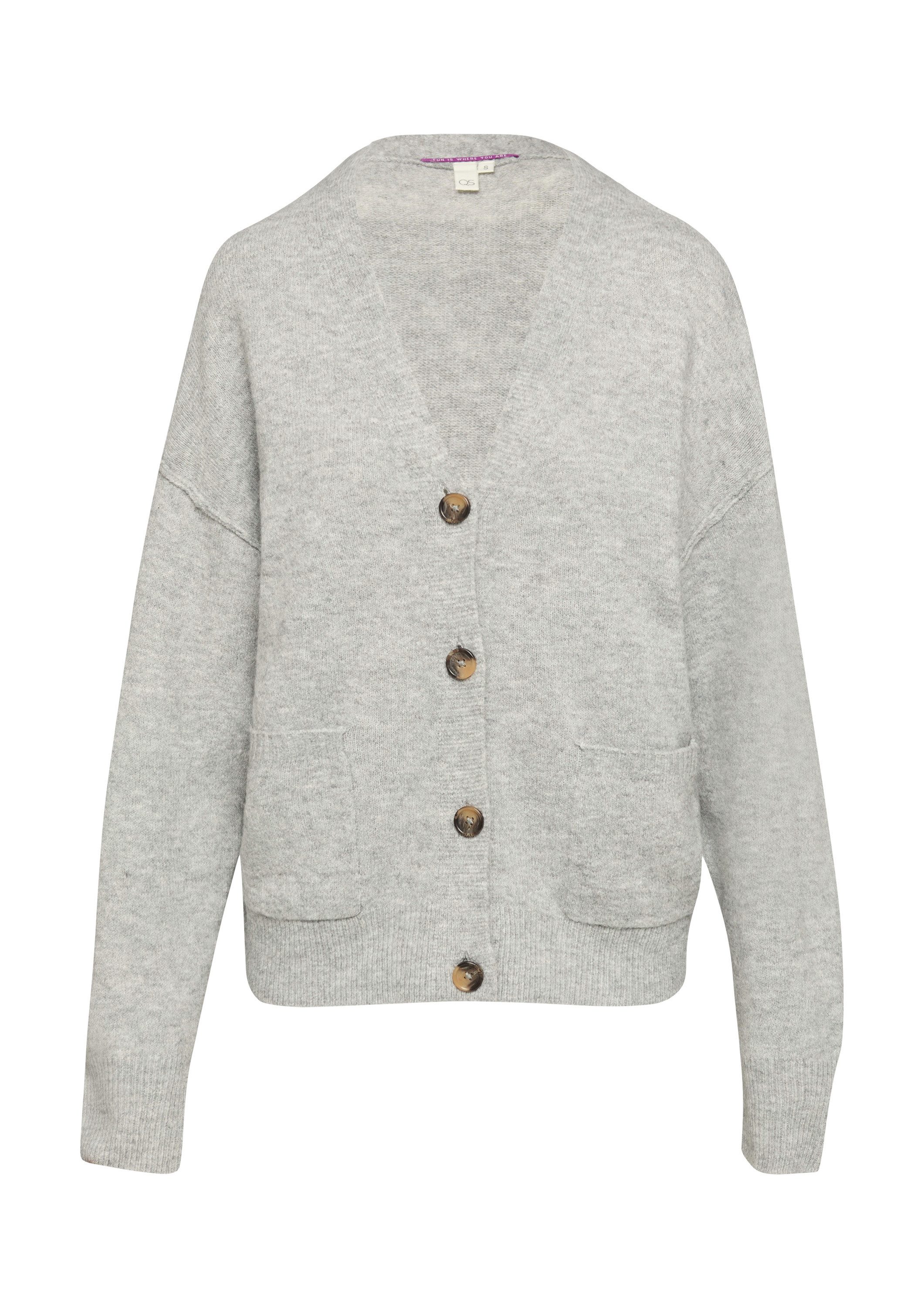 QS Cardigan Strickjacke Flauschiger Cardigan mit günstig online kaufen
