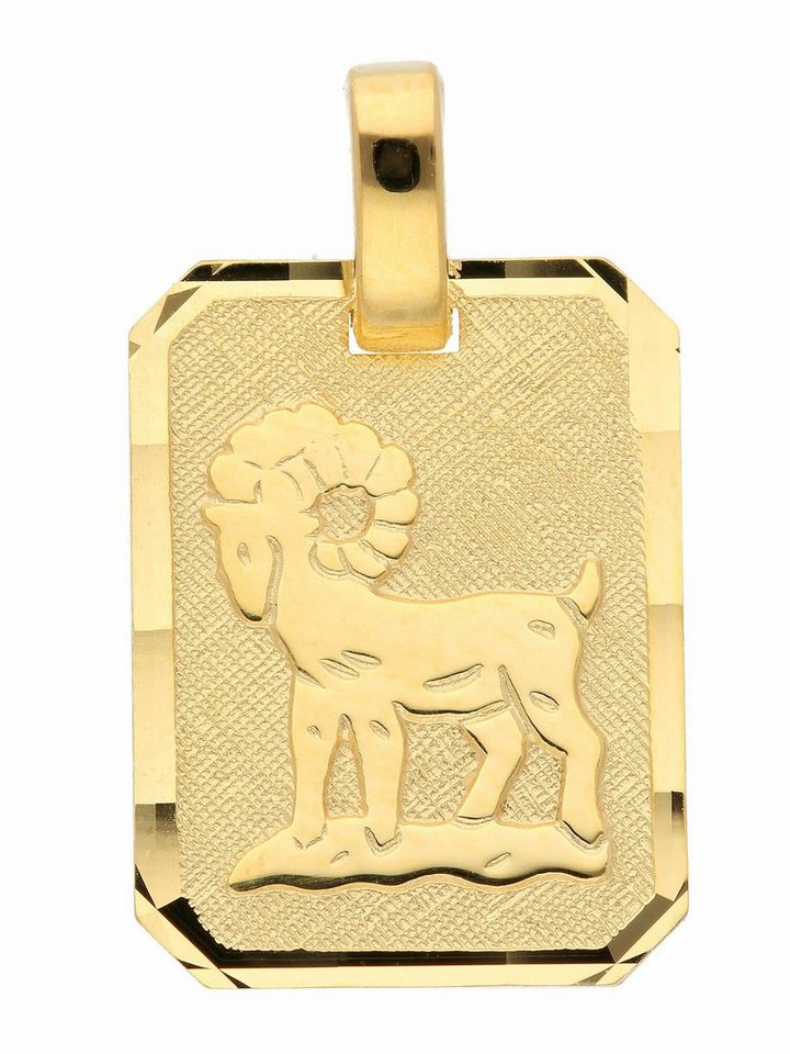 Adelia´s Kettenanhänger 333 Gold Sternzeichen Anhänger Widder, Goldschmuck  für Damen & Herren, Maße - Breite 11,8 mm - Höhe 15,5 mm