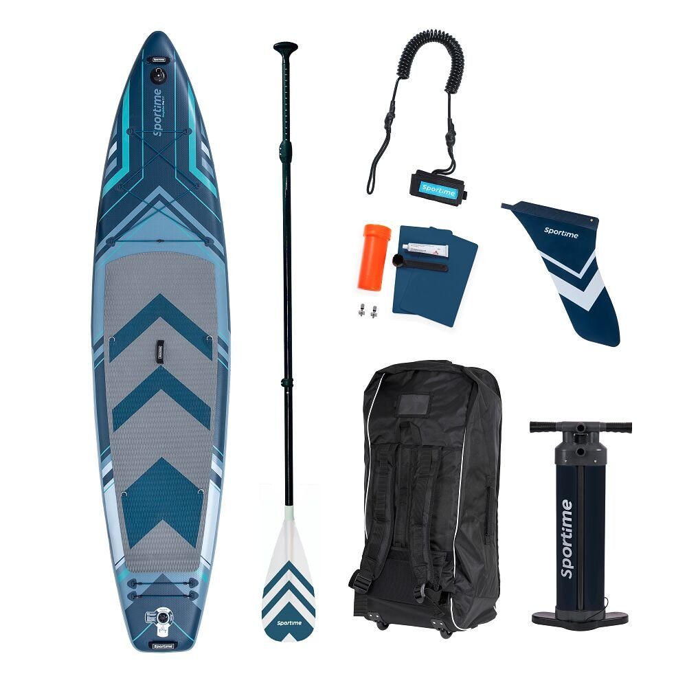 Sportime SUP-Board Stand Up Paddling Pro steif W machen 12'6 Carbon-Set, Board Seegleiter hart Board 3-fach Touring & formstabil, Rail, verstärkte Board das