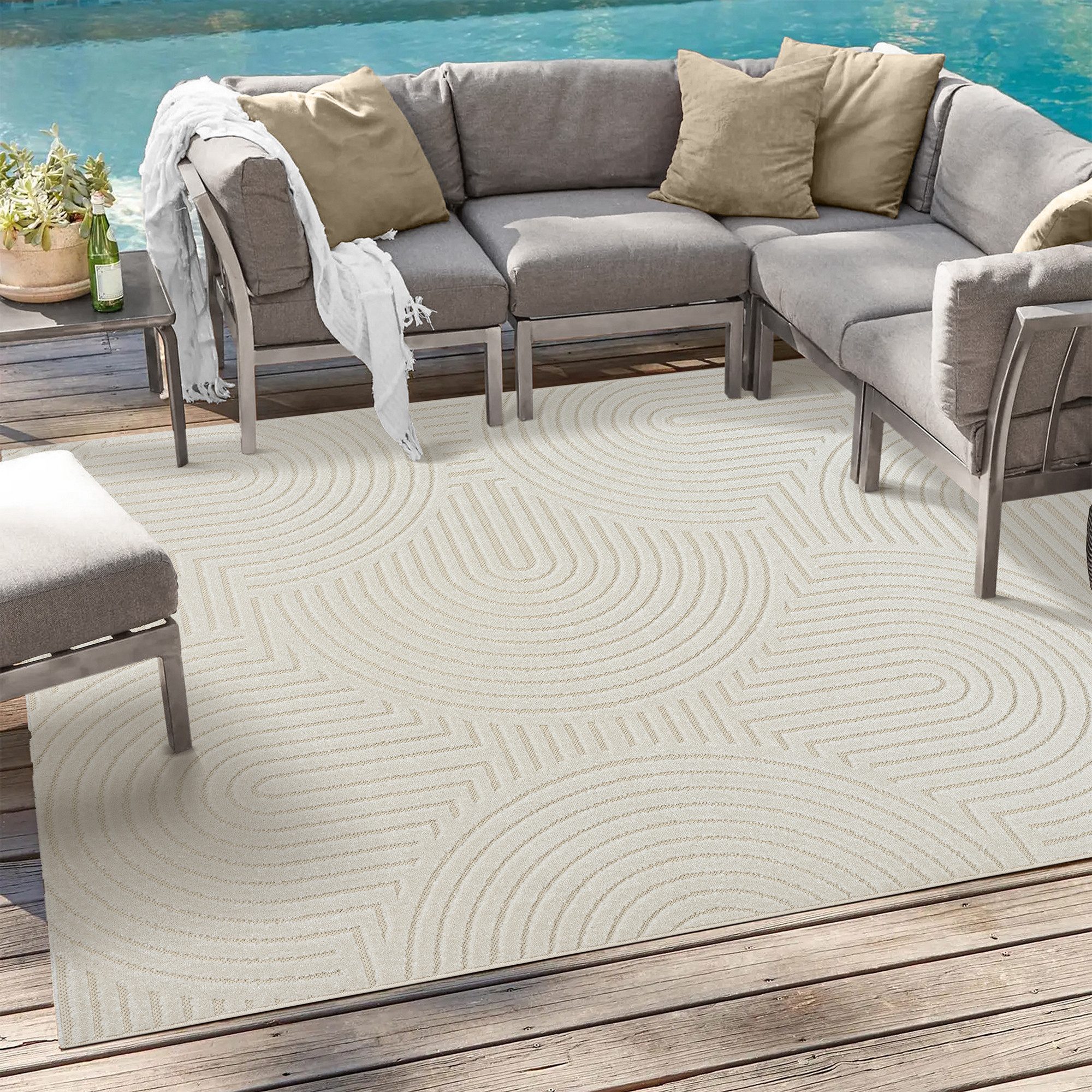 Sanat Teppich Berlin 1, auch als Läufer und in Rund, rechteckig, Höhe: 6 mm, In -und Outdoor geeignet, Außenbereich, Terrasse, Balkon, auch Läufer