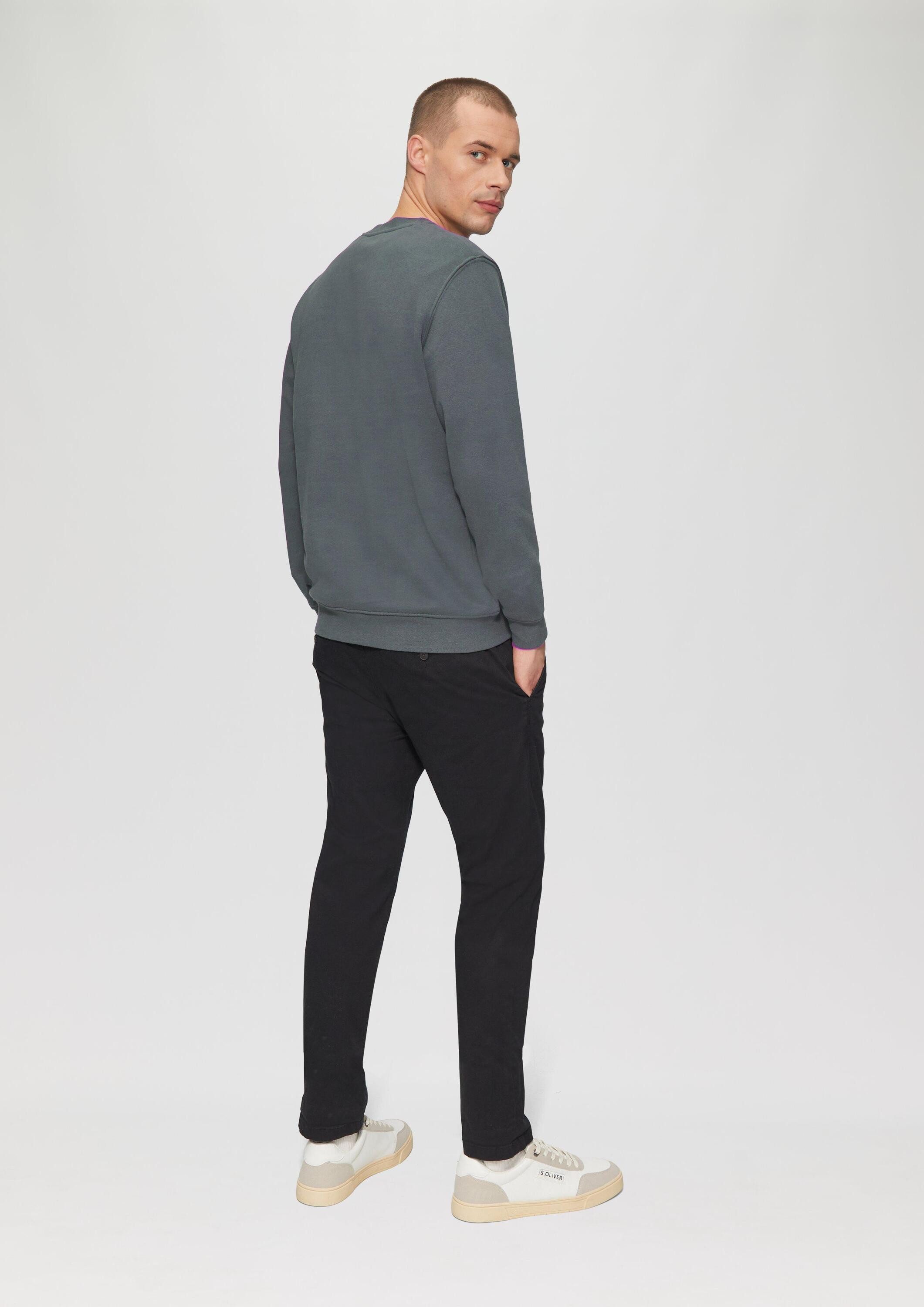 s.Oliver Sweatshirt Sweatshirt Sweatshirt mit Flock-Print