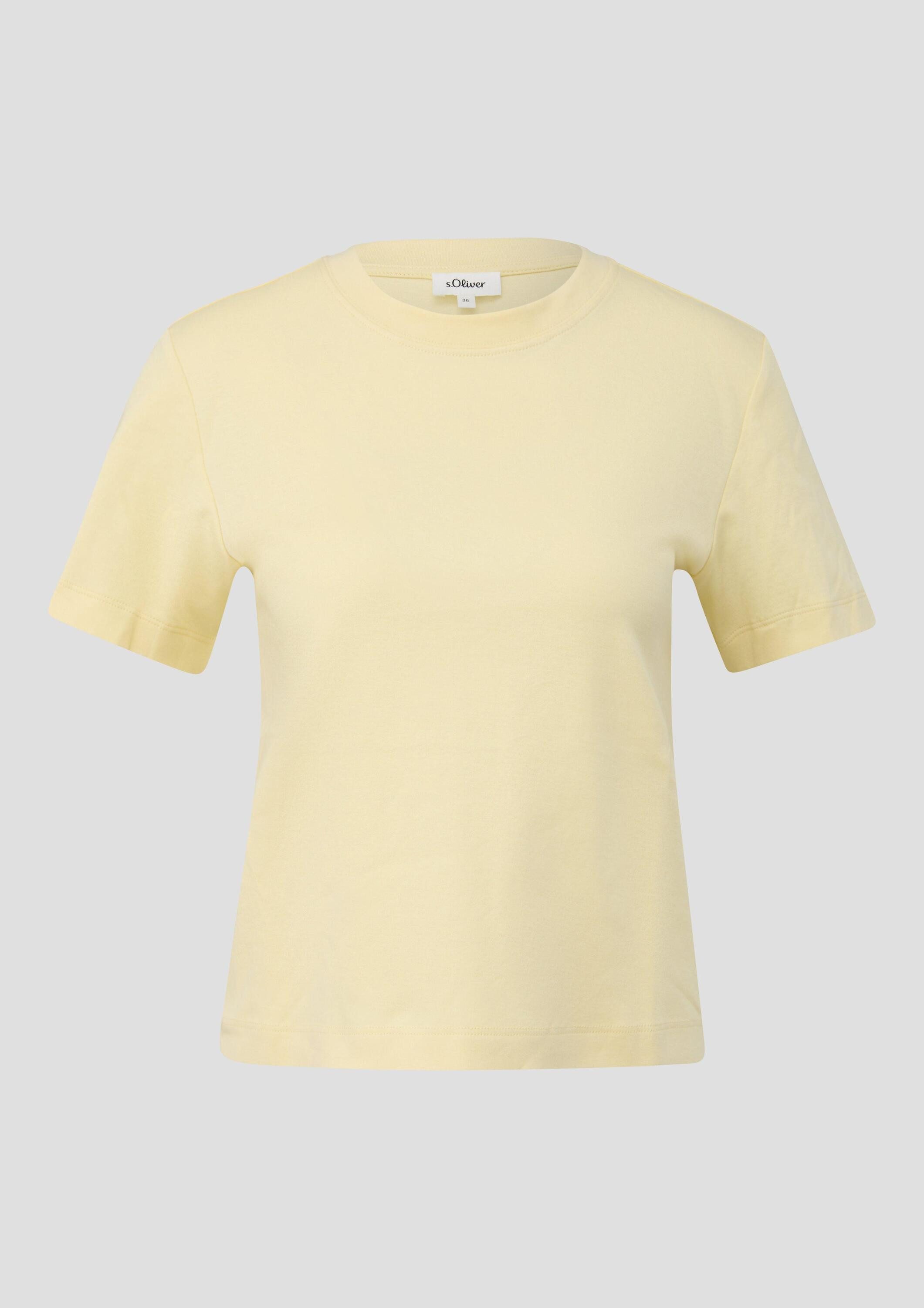s.Oliver Kurzarmshirt T-Shirt Verkürztes T-Shirt aus Interlockjersey