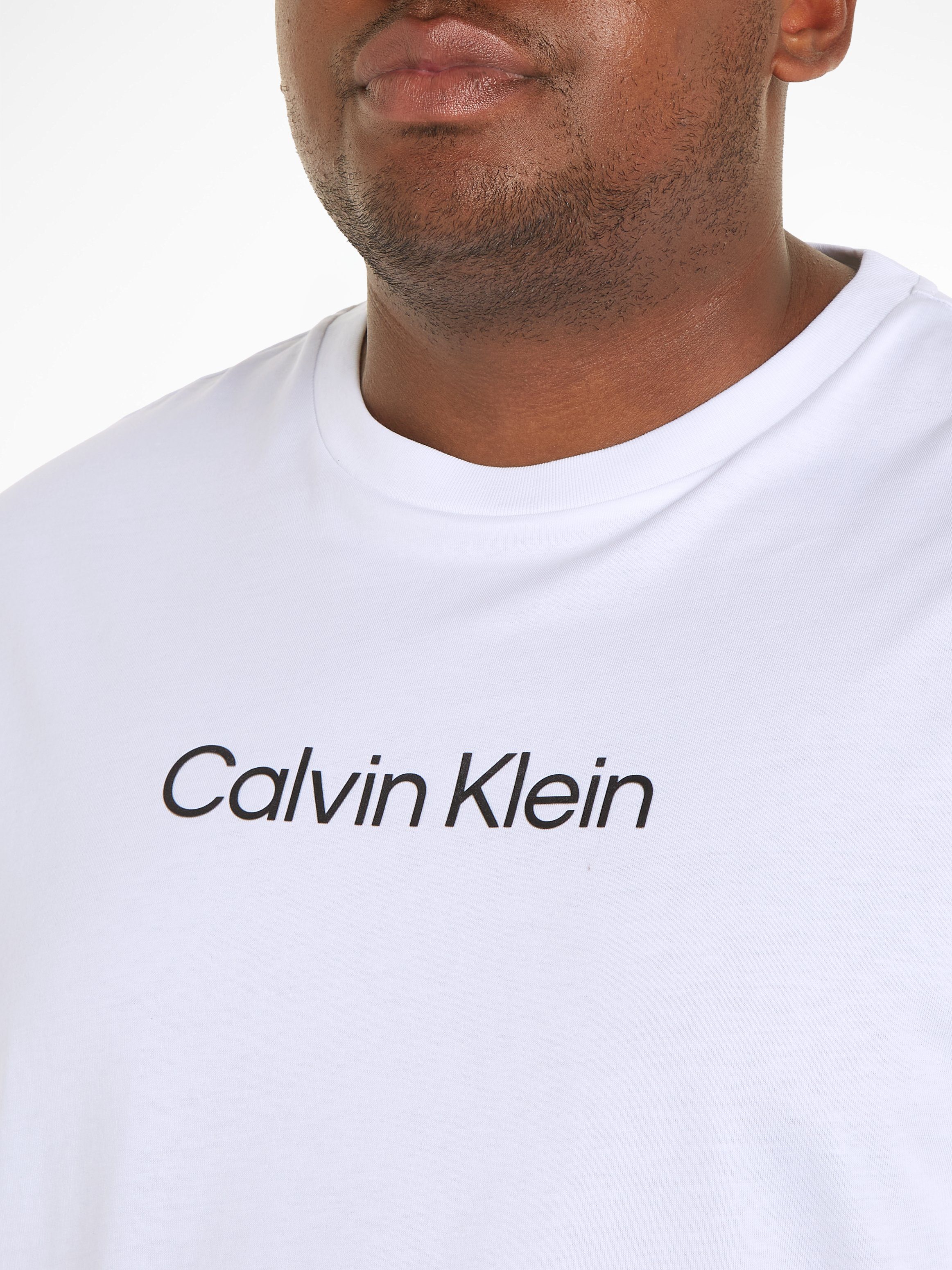 Calvin Klein White T-SHIRT Bright BT-HERO Big&Tall T-Shirt COMFORT LOGO