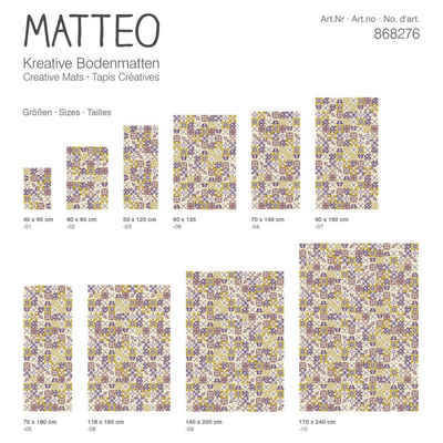 Vinylteppich Vinyl Teppich MATTEO Mosaik, Sitheim-Europe, rechteckig, Höhe: 2,2 mm, Viele verschiedene Größen, reißfest, formstabil, rutschfest, lichtecht, wasserdicht