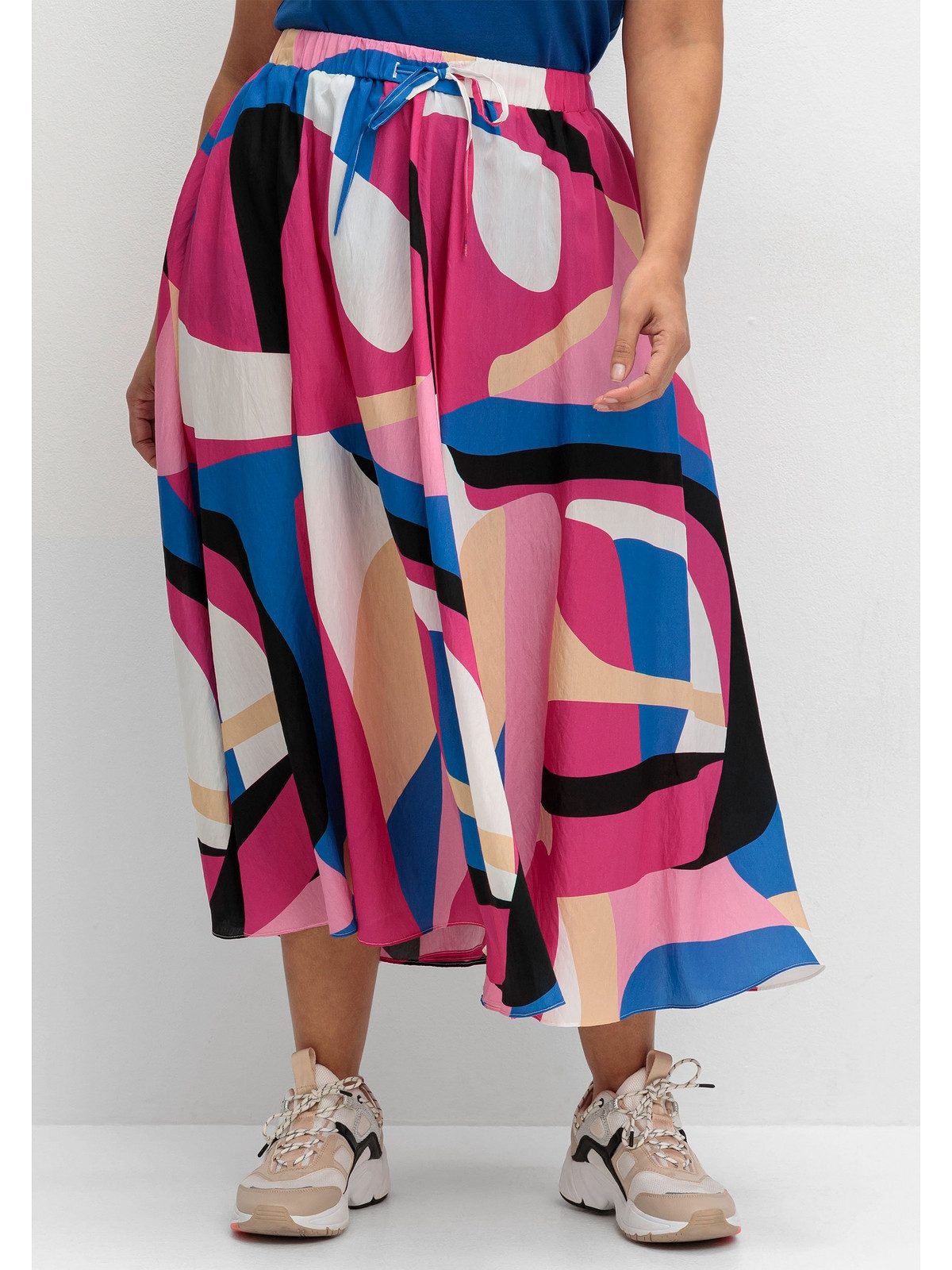 Sheego Sommerrock Große Größen mit Grafikprint und Gummibund