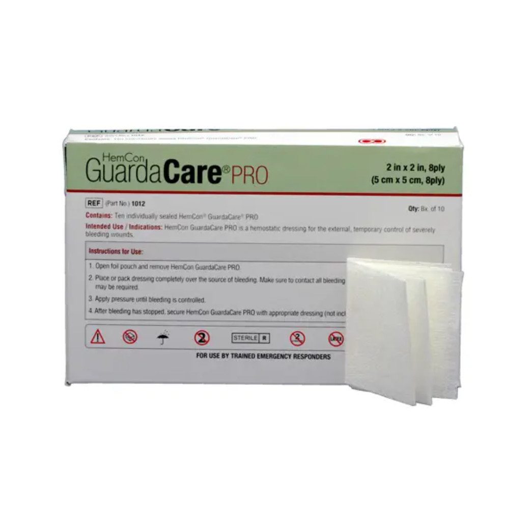 DocMed Erste-Hilfe-Set HemCon GuardaCare Pro, (Rettungsdienst Verband, 1 St), Reduziert Infektionsrisiko, Steril verpackt, Flexible Kompresse