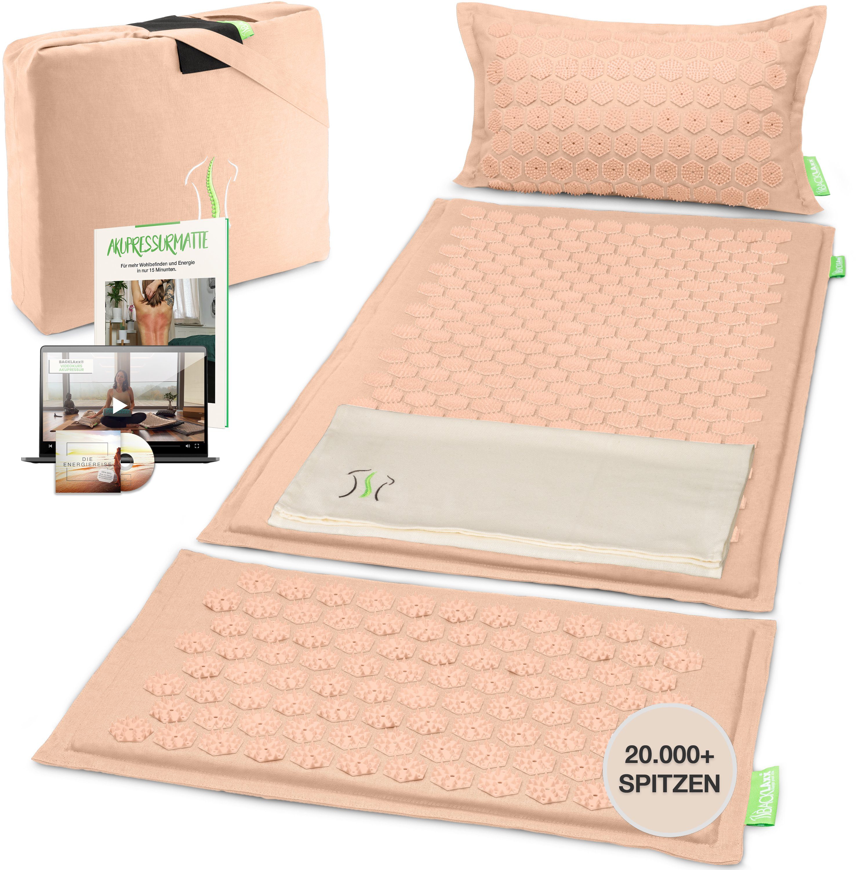 BACKLAxx® Akupressurmatte "Magnum" (Akupressurmatten Set, 5teilig + gratis-Download)