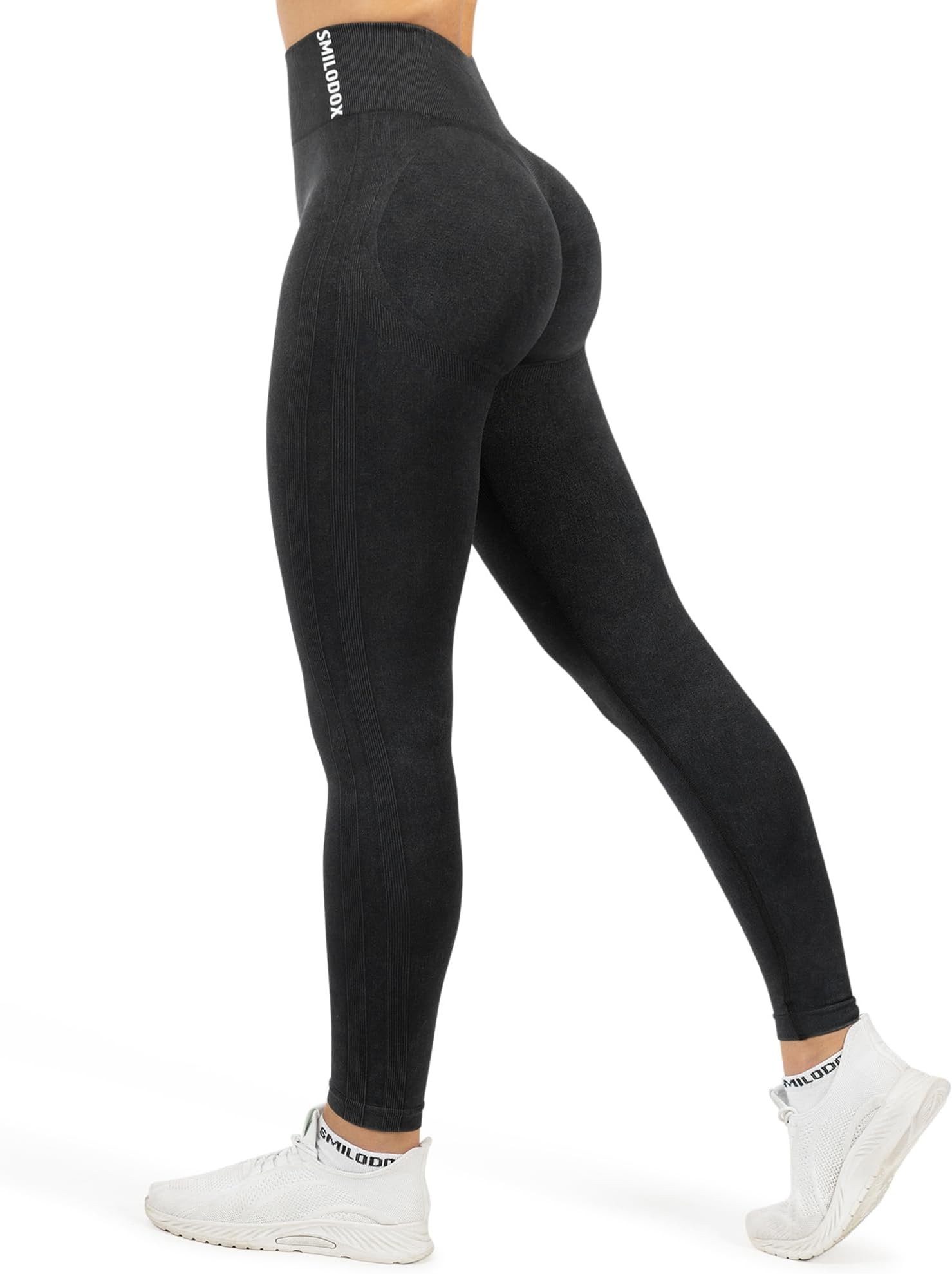 Smilodox Leggings Sonnia, Stretch Fit Sporthose mit V-Shape Kontur & Scrunch-Effekt Figurformender Shaped Fit, Seamless High Waist, Training Yoga Alltag