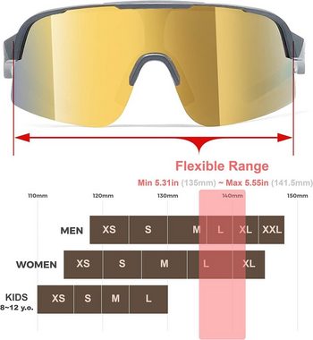 EyeAm Fahrradbrille Sportbrille für Damen & Herren für Sport, Laufen, MTB & Outdoor, (Modell: EAZYRUN PRO), UV-Schutz 400