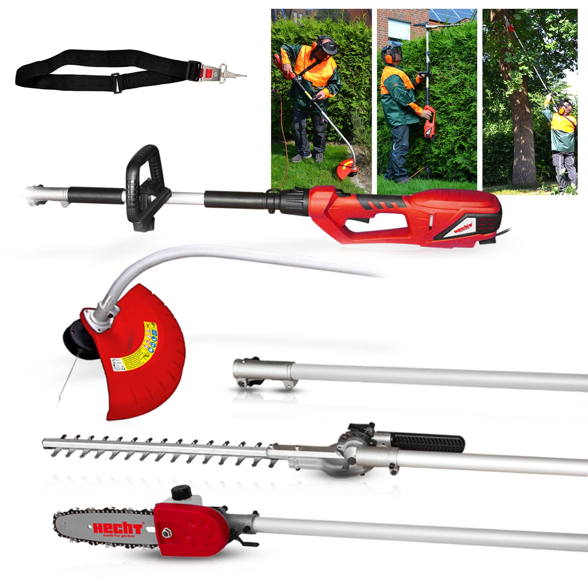 Hecht Elektro-Motorsense 4in1 Heckenschere Hochentaster Rasentrimmer, günstig online kaufen