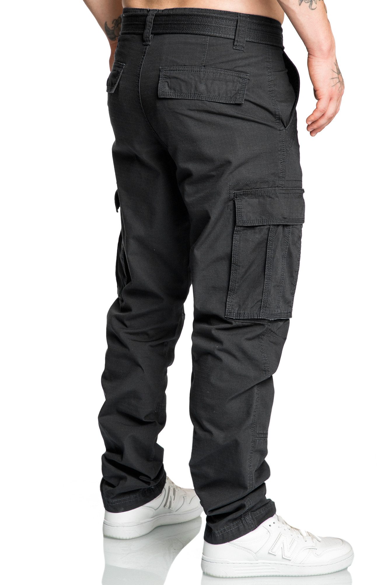 Amaci&Sons Cargohose PASCAGOULA Cargopants Herren Loosefit Jogger Cargo Chino Hose inkl. Gürtel