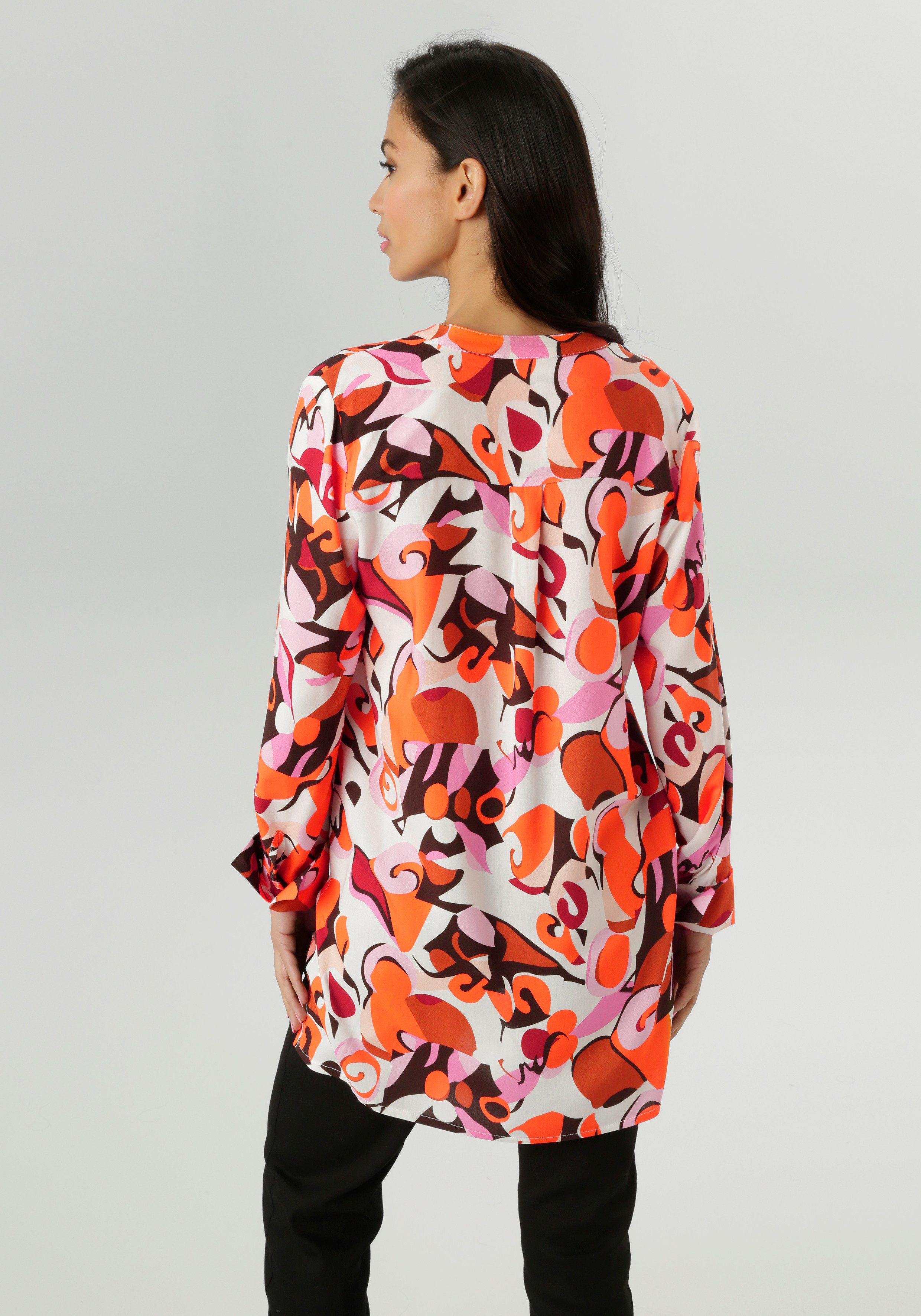 Aniston SELECTED Longbluse mit malerischen und fantasievollem Druck günstig online kaufen