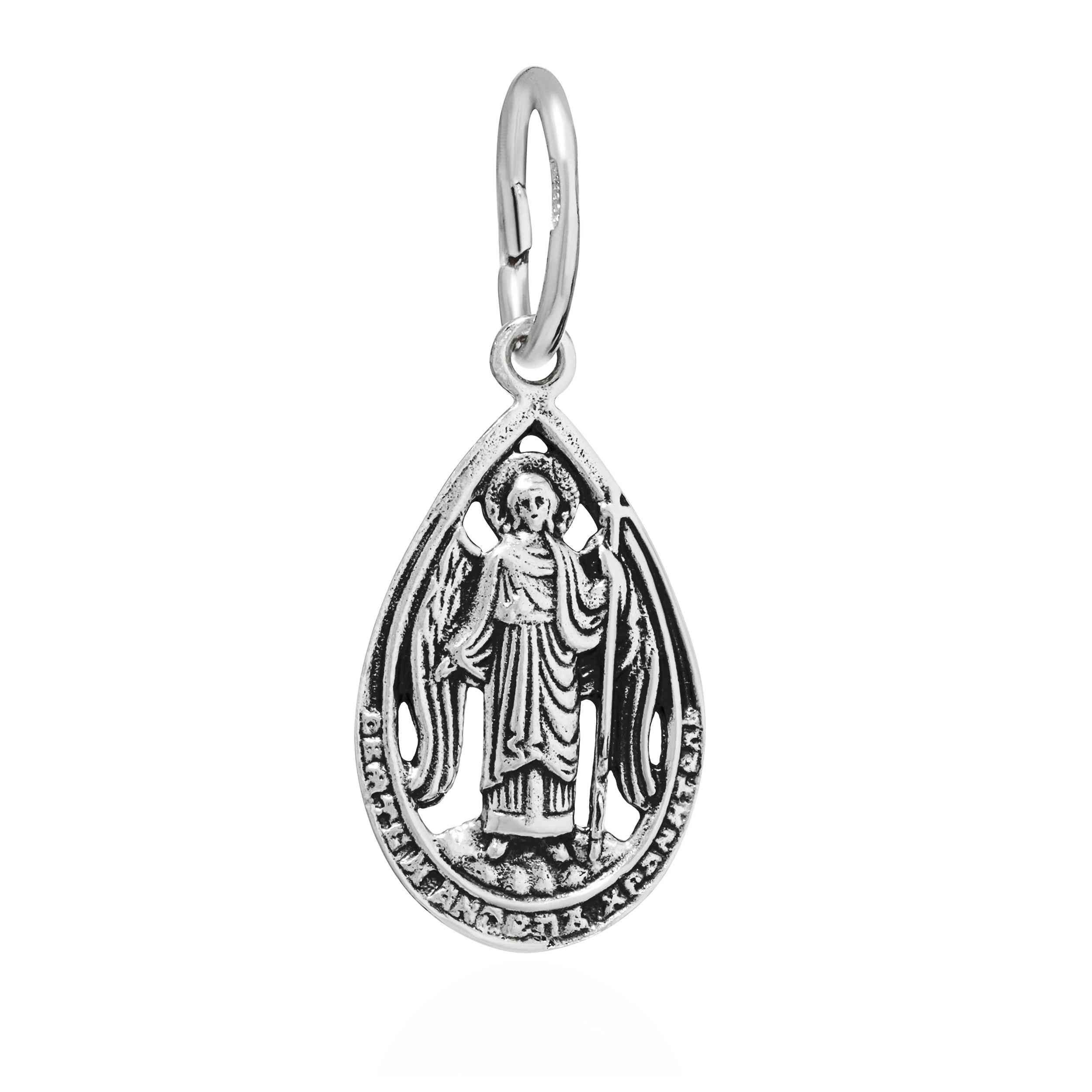 Kettenanhänger Exquisiter Ikone Anhänger 925 Silber Schutzengel 17x 11mm Eleganz im D