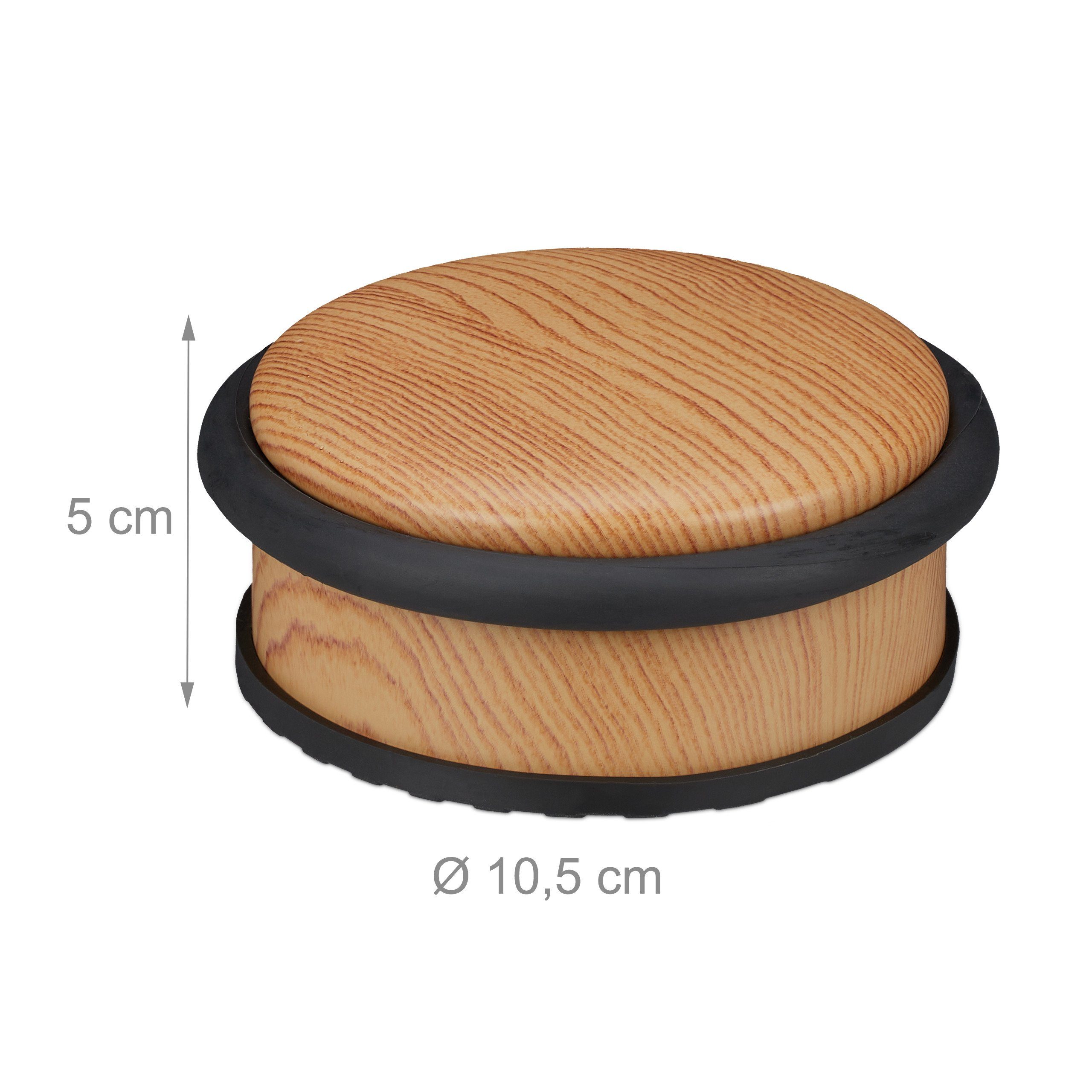 relaxdays Türstopper 2 x Türstopper Holzoptik (2 St) – Bild 4 von 5