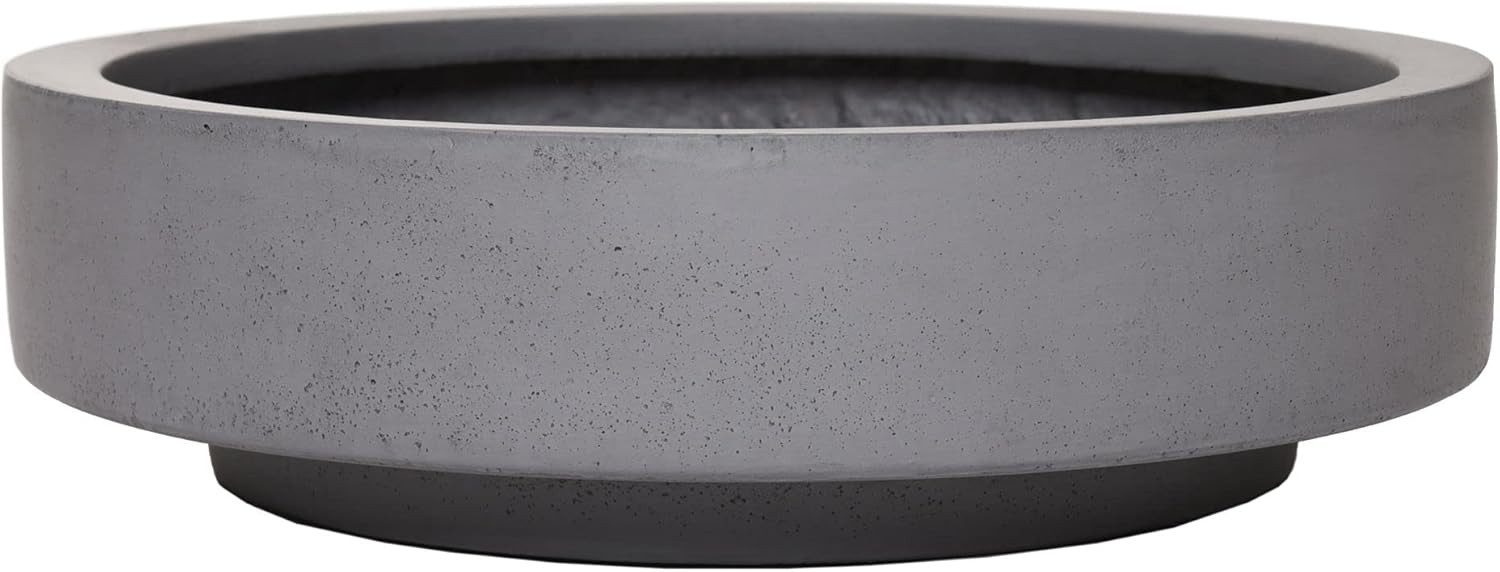 VIVANNO Pflanzschale Fiberglas ESCADA LOW Schale - Grau Matt (1 St), 37x37x günstig online kaufen