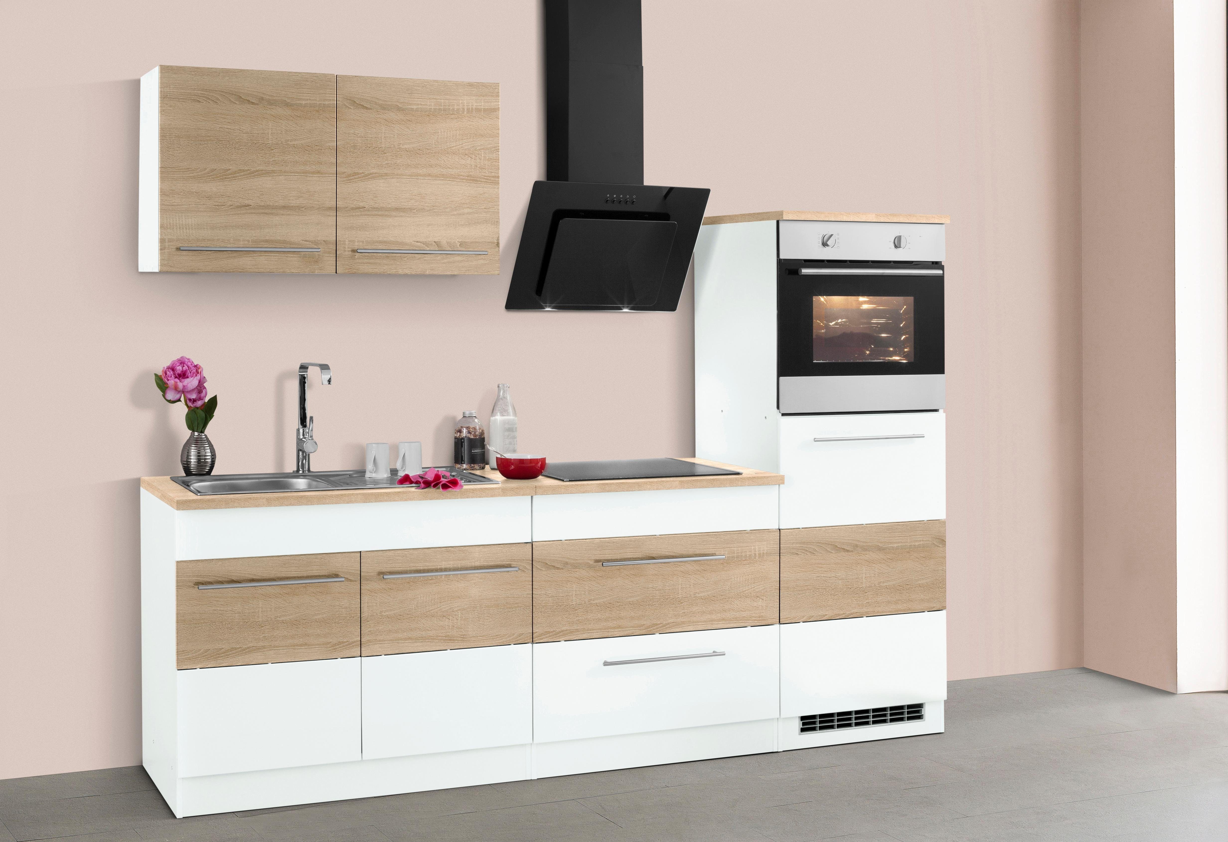 KOCHSTATION Küchenzeile KS-Trient, Breite 240 cm, mit E-Geräten, mit Arbeitsplatte