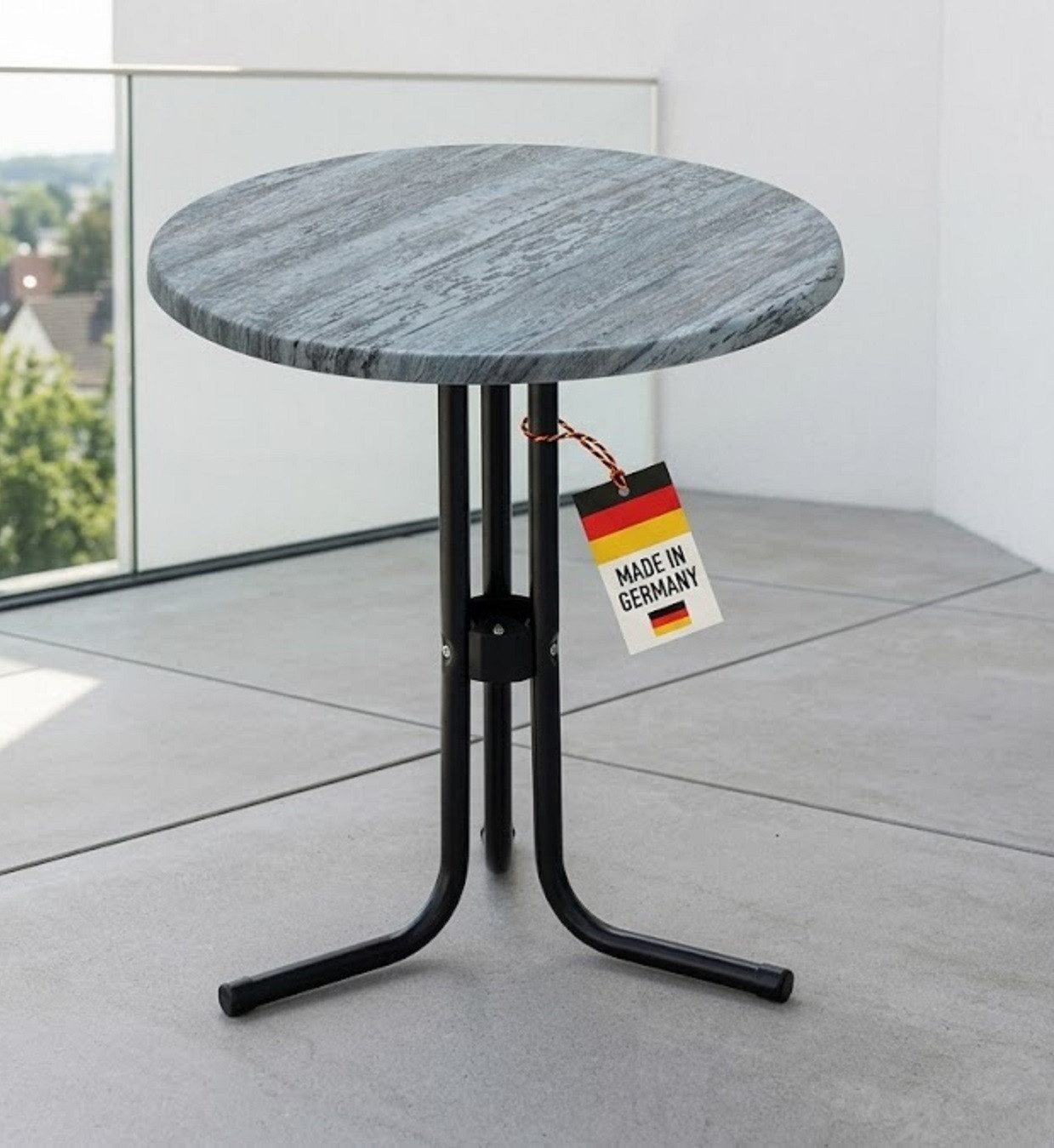 Fritz Müller Metallwarenfabrik GmbH Gartentisch 60 cm rund Montpellier Made in Germany (Spar-Set, 1 Tisch), kratzfest / wetterfest / pflegeleicht