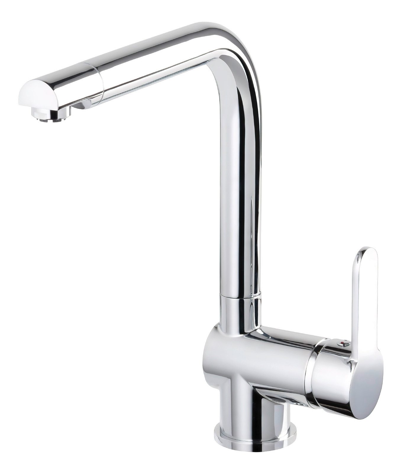aquaSu Spültischarmatur Sanmix Style Niederdruck, Chrom, Boiler, Warmwasseranschluss, hoher Auslauf