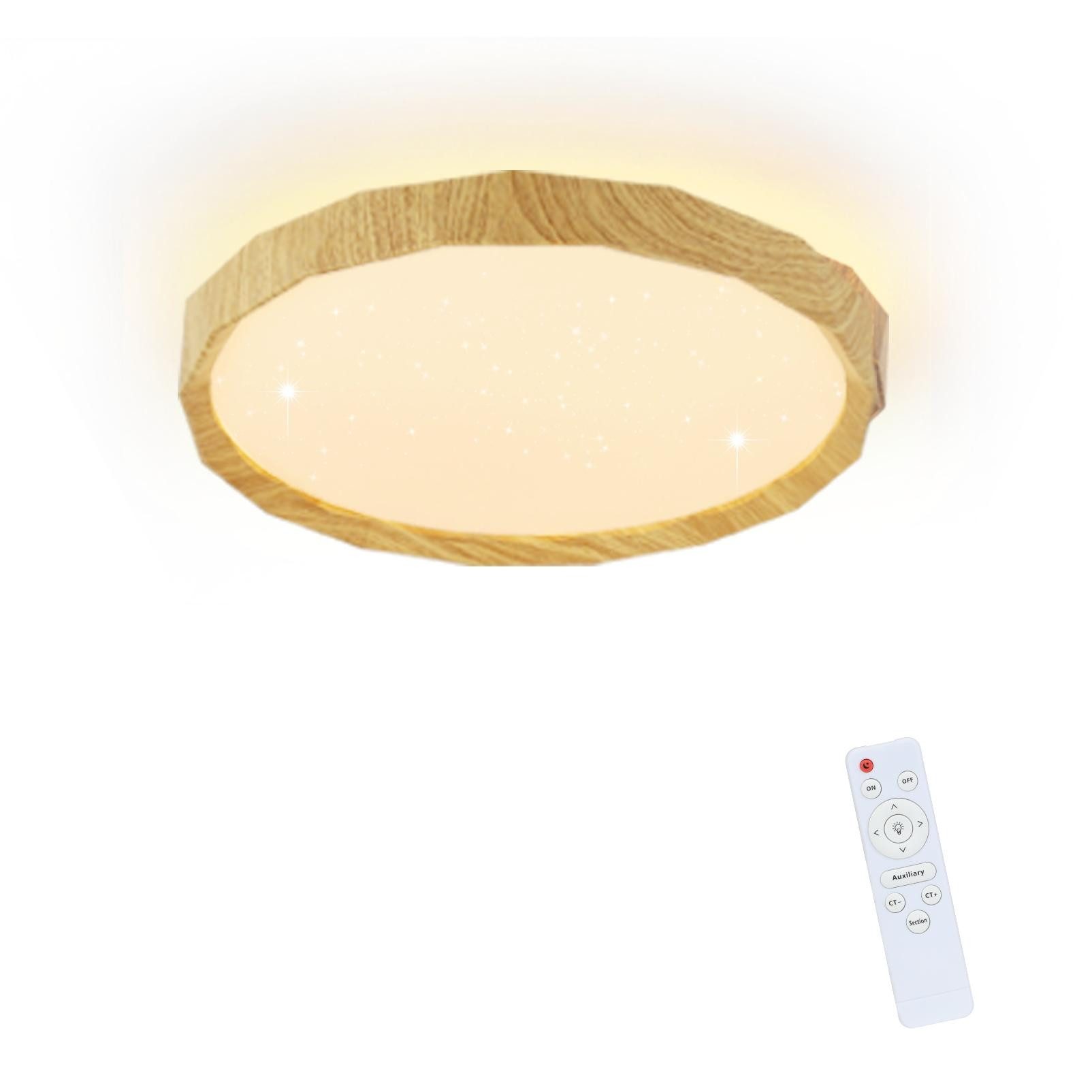 Nettlife LED Deckenleuchte Sternenhimmel Holz Dimmbar günstig online kaufen