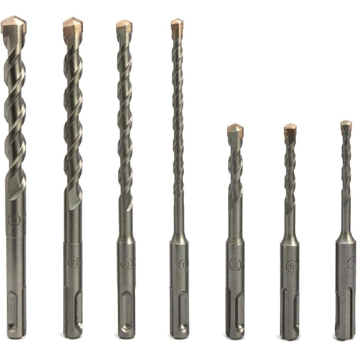 LuxusKollektion Hammerbohrer Hammerbohrer SDS Plus 7 tlg Beton Einheitsgröße set 6-Quality Plus