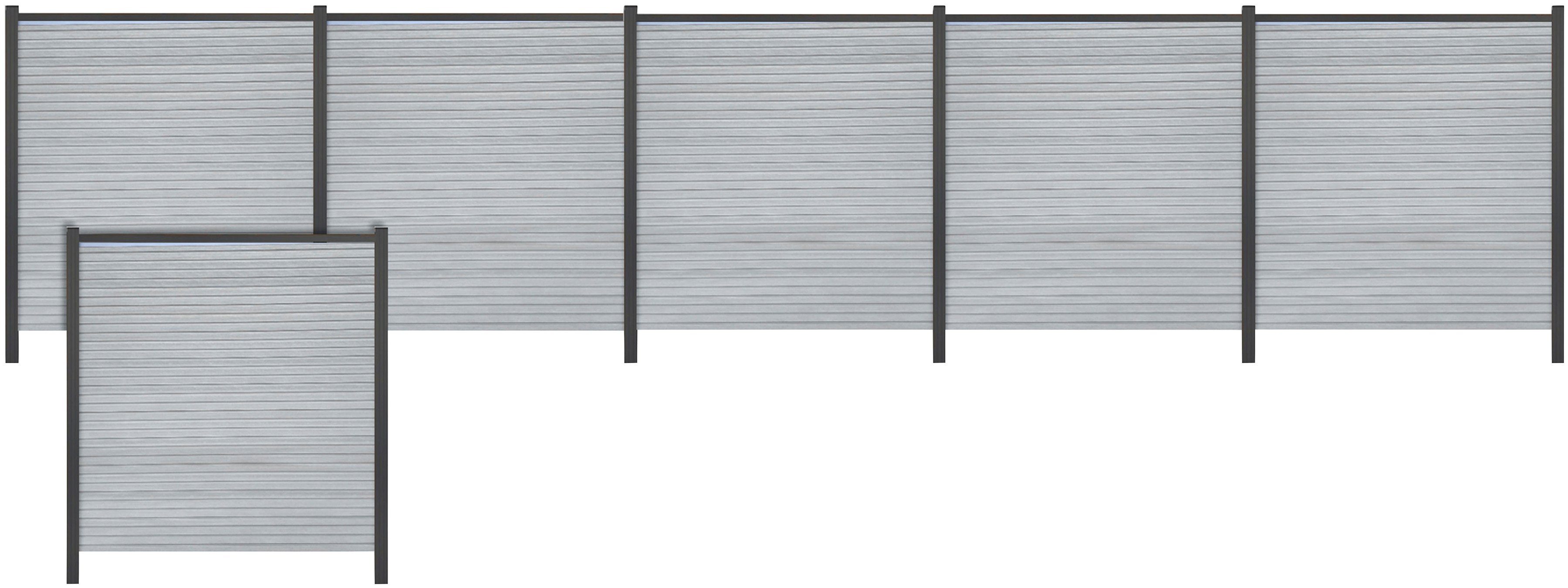 Tetzner & Jentzsch Sichtschutzelement WARREN 4, (Set), pflegeleicht, coextrudierte Oberfläche, Design-Oberfläche