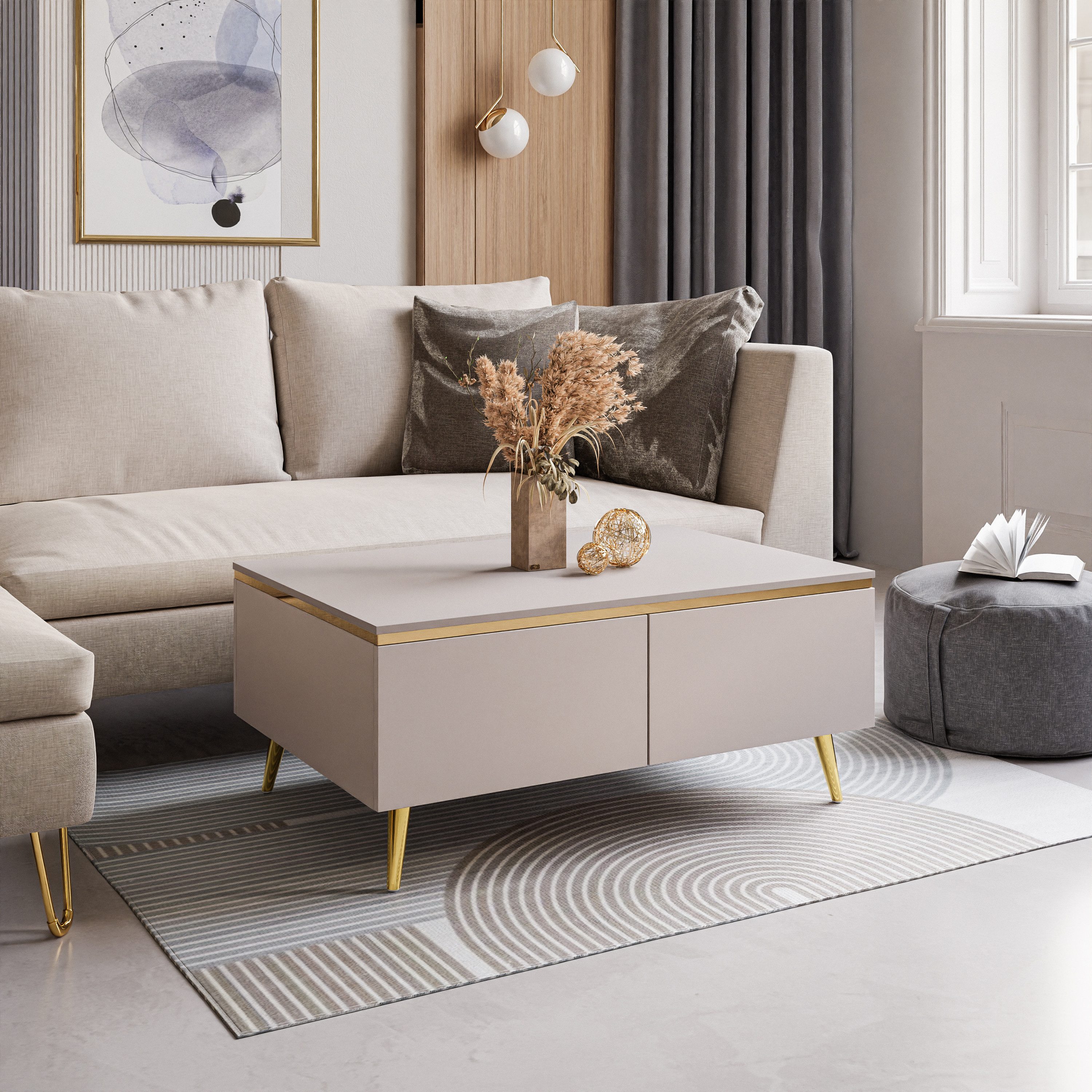 Lookway Couchtisch AURORA KASCHMIR mit Stauraum