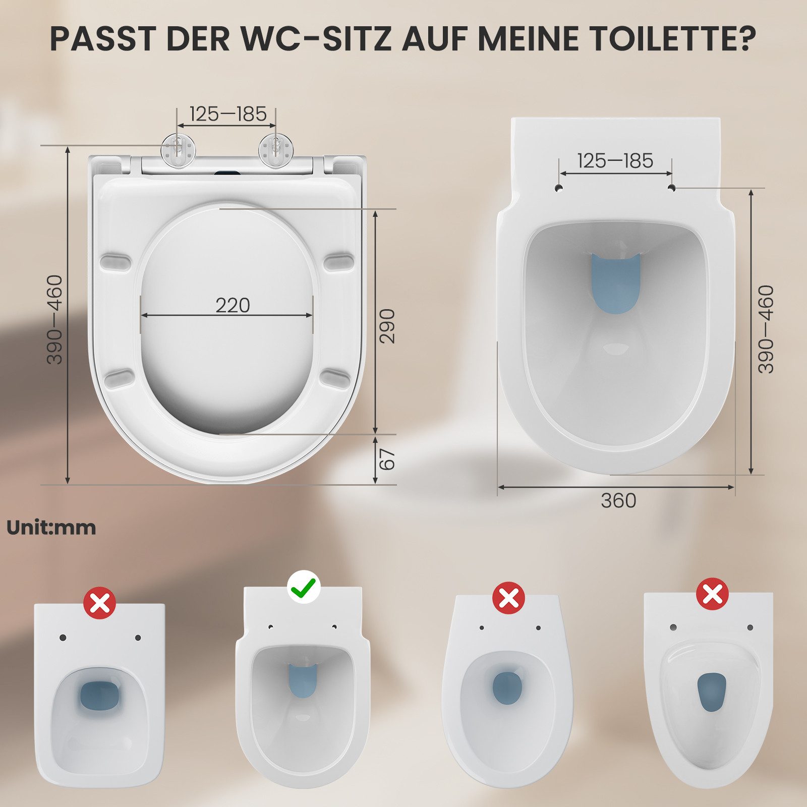 DERW MAX WC-Sitz mit Absenkautomatik, Duroplast günstig online kaufen