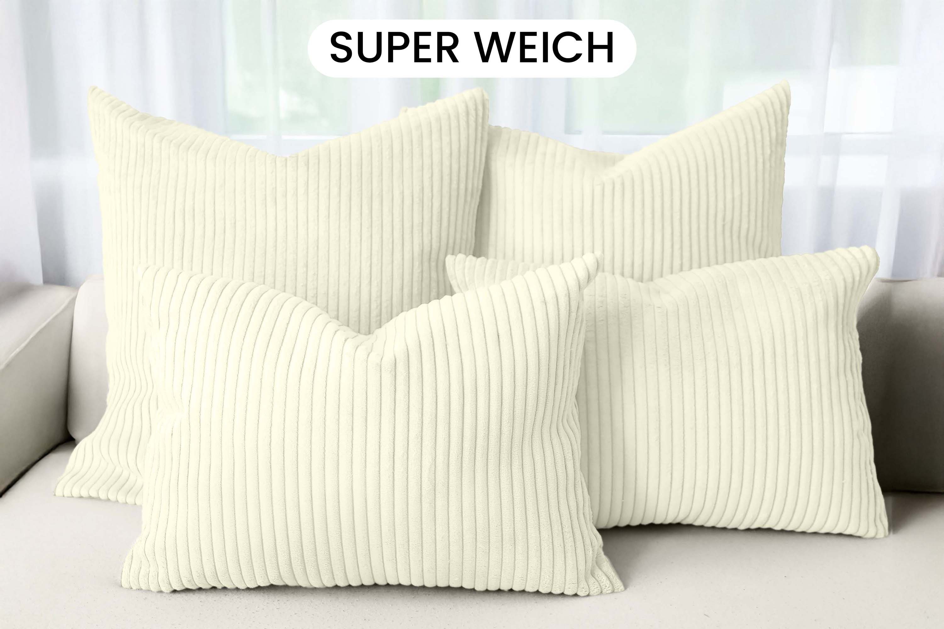 Amilian Dekokissen - Kissen Set 4er - Sofakissen mit Füllung 2x 50x50 + 2x 35x45cm, (4 Stück) Kuschelkissen - Zierkissen mit Kissenfüllung - Couchkissen
