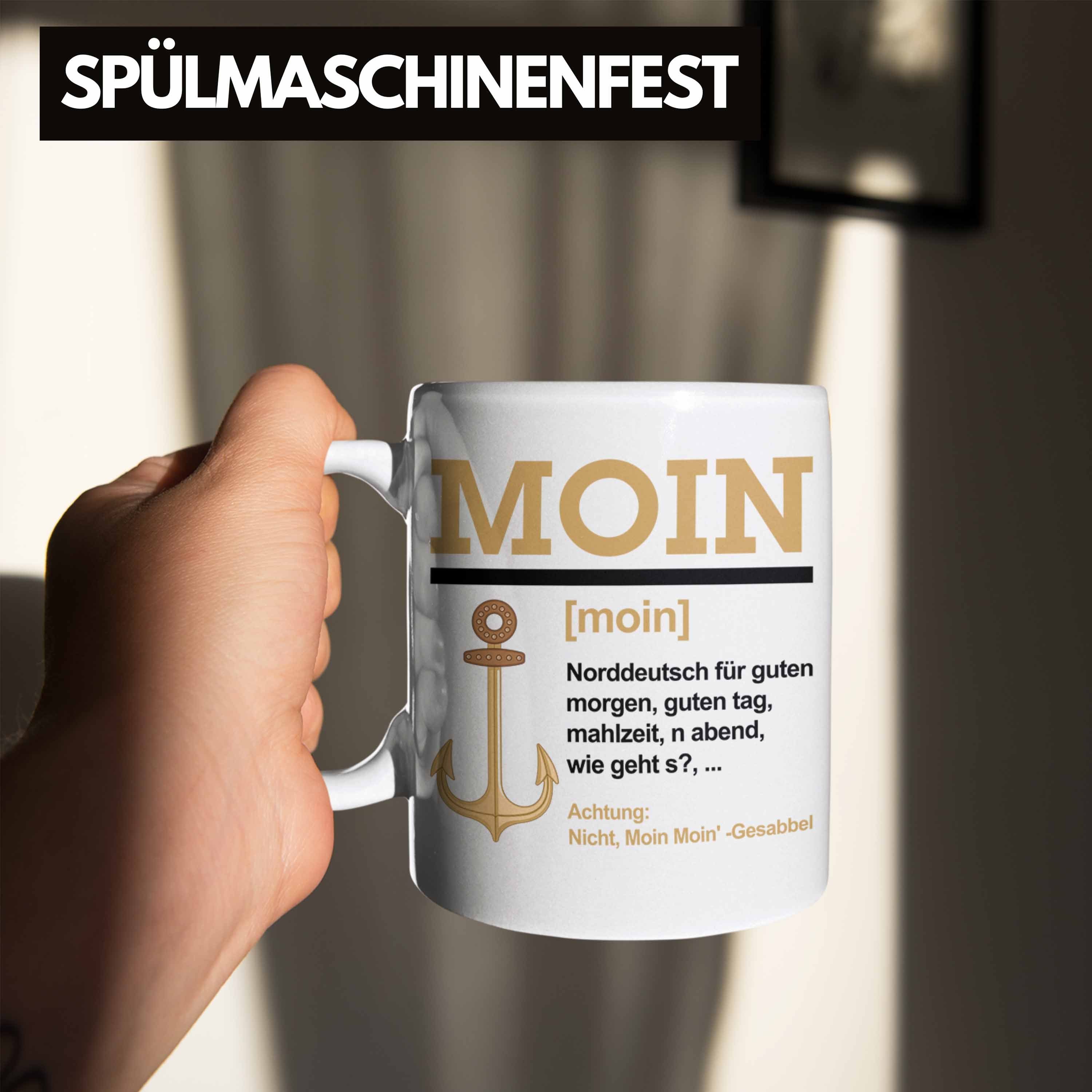 Tasse Kaffeetasse Norddeutschland Geschenk Slang Moin Trendation Tasse Weiss