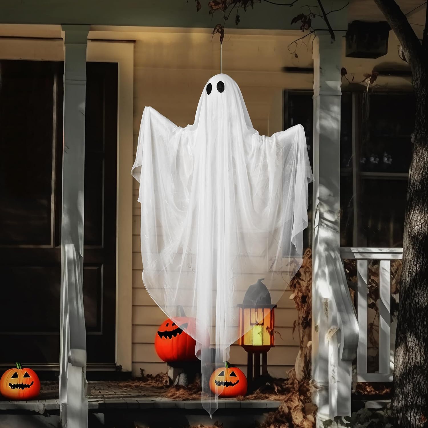 JOYIN Dekofigur JOYIN Halloween Hexenpfähle Gartendeko mit bunten leuchtenden Köpfen – Bild 4 von 5