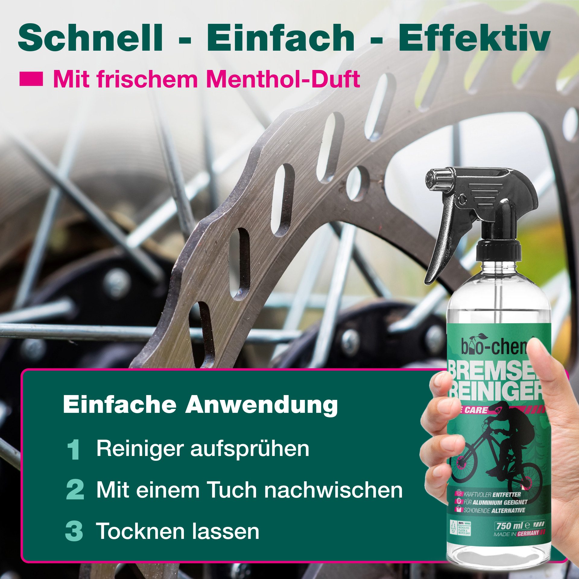 bio-chem bio-chem Bremsenreiniger Spray 5 l Kanister Entfetter für Fahrrad KFZ Bremsenreiniger (Einzelprodukt, [- Bremsenreiniger 5 l Kanister + 0.75 l Handsprayflasche Leistungsstarker, kennzeichnungsfreier Bremsenreiniger)