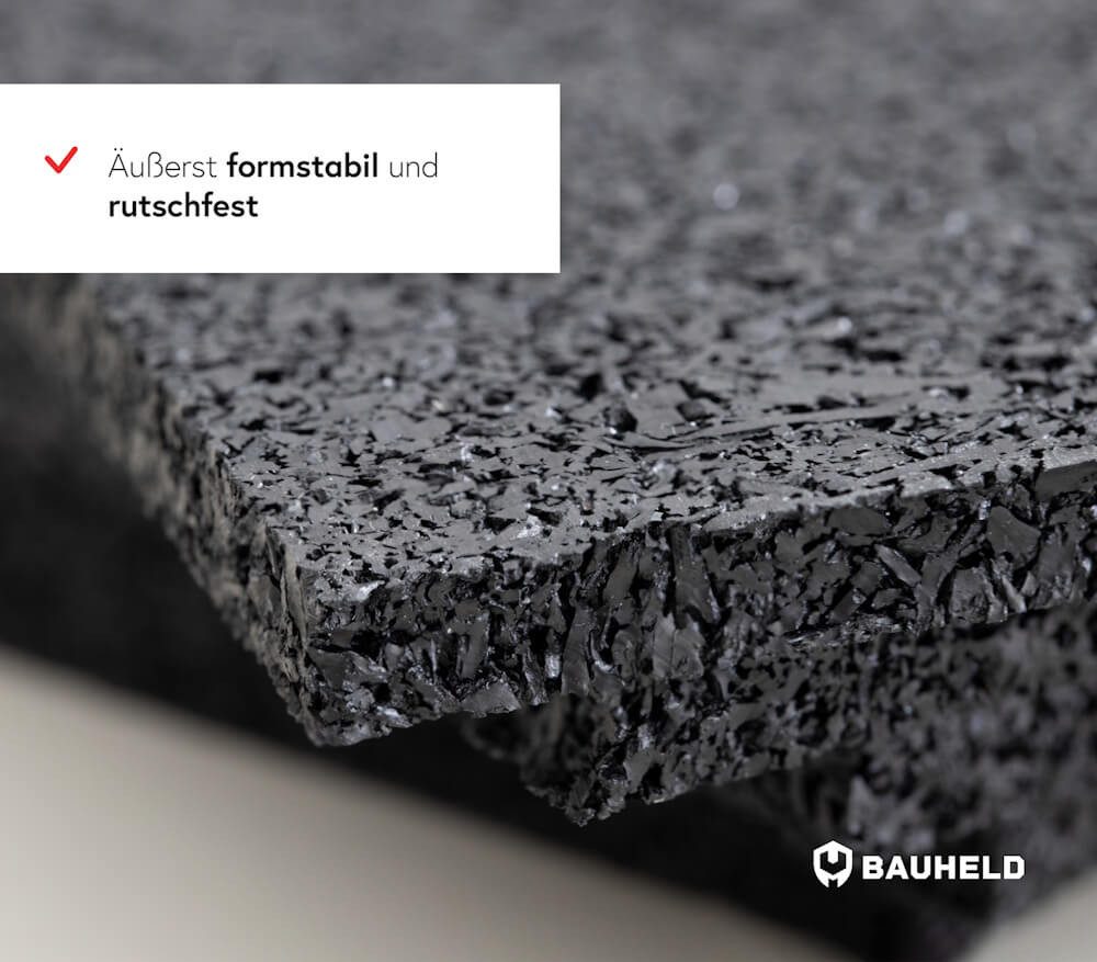 BAUHELD Terrassendielen Bautenschutzmatte auf Rolle, BxL: je 5x200 cm, (Made in Germany] Terrassenpads aus 100% recyceltem Gummigranulat, Für Terrassenplatten,  – Bild 4 von 5