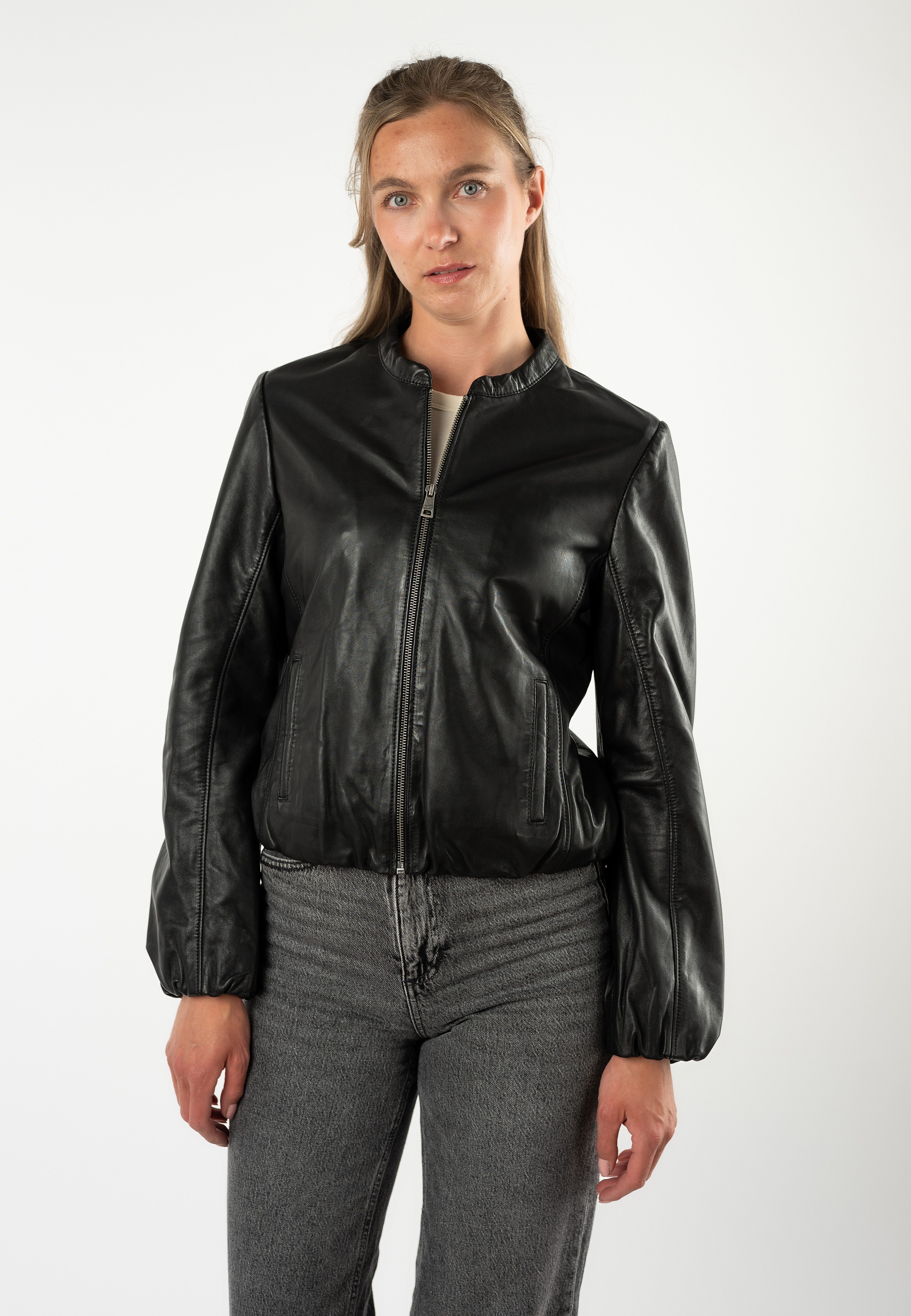 Mauritius Lederjacke MWSvala mit elastischen Saum- und Ärmelabschlüssen