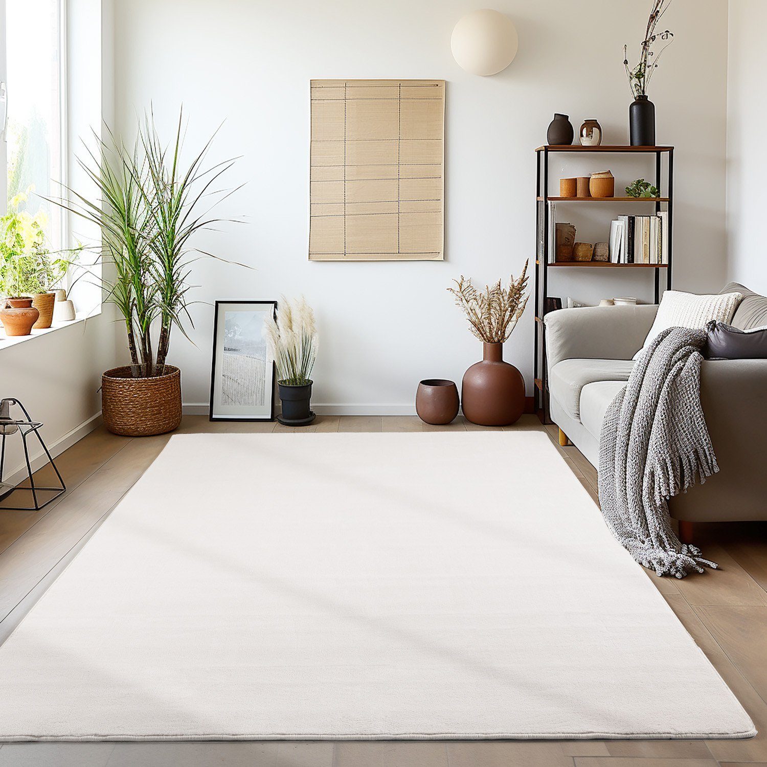 Ayyildiz Teppiche Teppich SKY 5400, auch als Läufer und in Rund erhältlich, rechteckig, Höhe: 7 mm, besonders weich, Softflor, waschbar, rutschfest, uni, Wohnzimmer