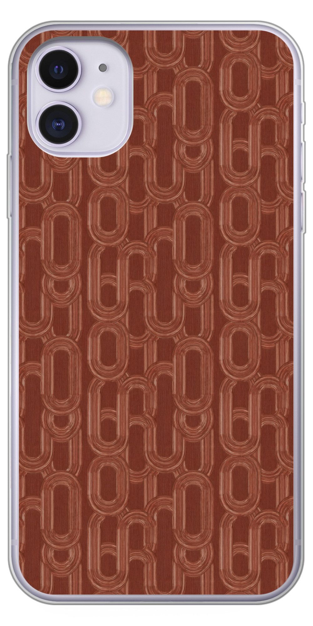 MuchoWow Handyhülle für Apple iPhone 11 Abstrakt - Textur - Braun, Smartphone-Bumper, Print, Handy Schutzhülle Dünn
