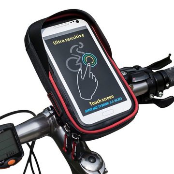 TiyoBike Fahrradtasche Fahrrad Halterung Smartphone Handy Halter UniversalTasche E Bike rot