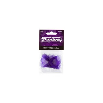Dunlop Plektrum, Plektrum Stubby Triangle 2,00 6er Set hell purple - Plektren Set