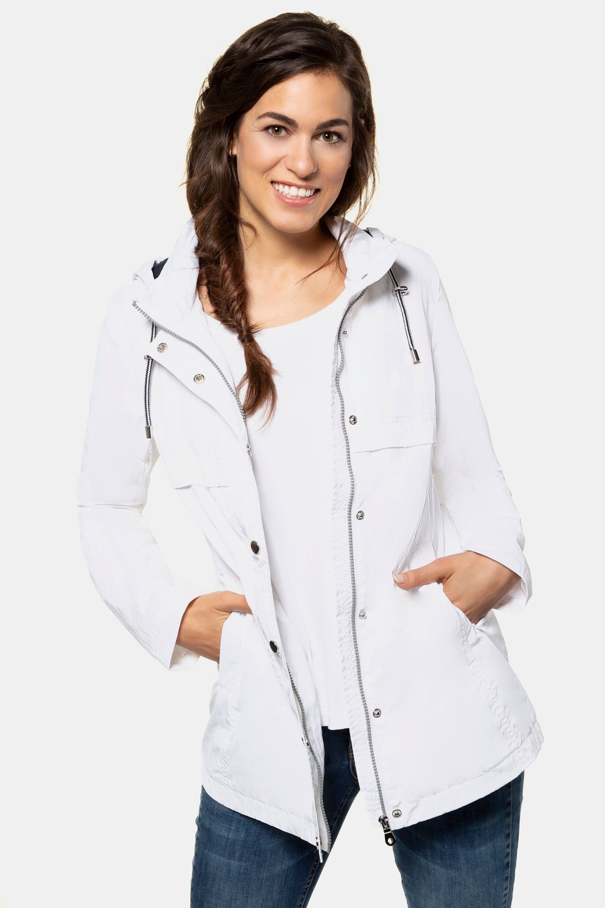 Gina Laura Outdoorjacke Jacke Kapuze Zipptaschen Langarm