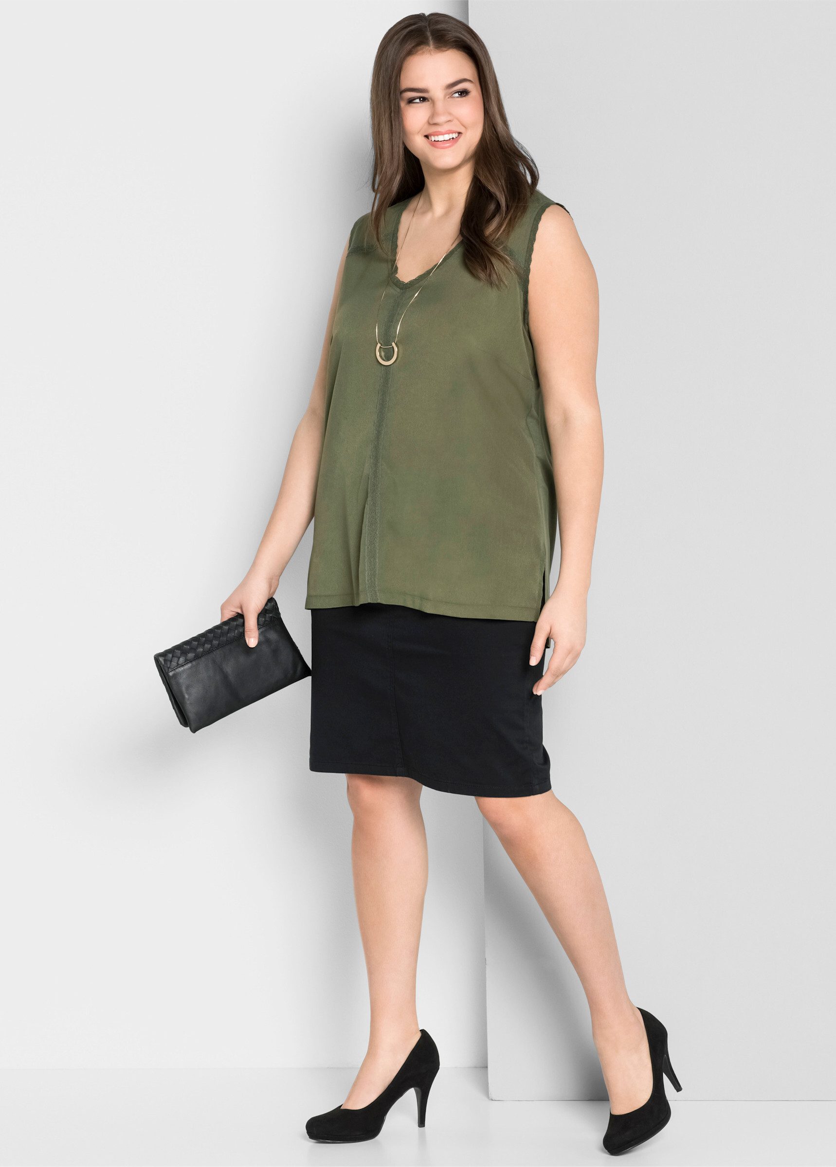 Sheego A-Linien-Rock Bleistiftrock . günstig online kaufen